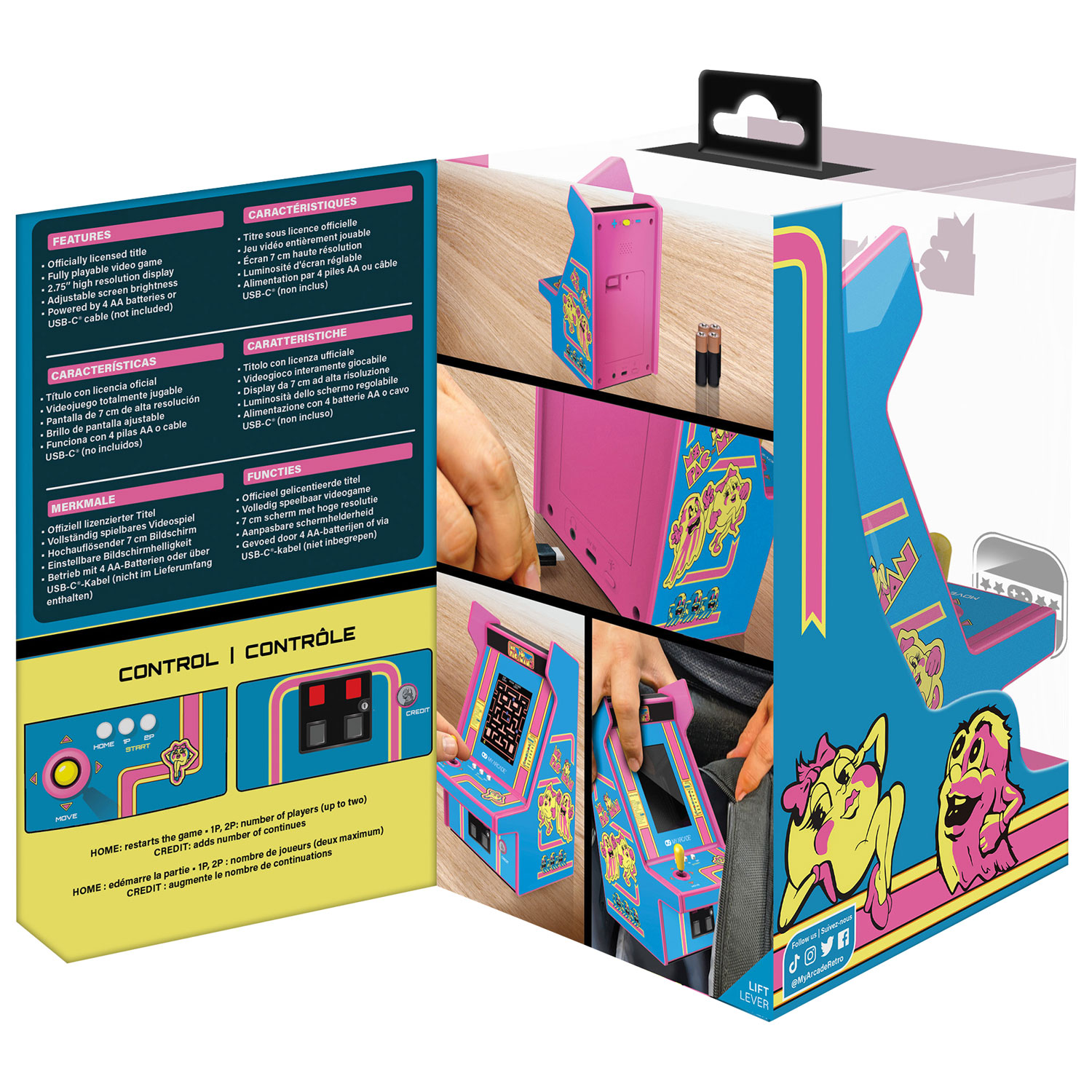 dreamGEAR My Arcade Ms.Pac-Man Micro Player Pro 6.75" Mini Arcade Machine