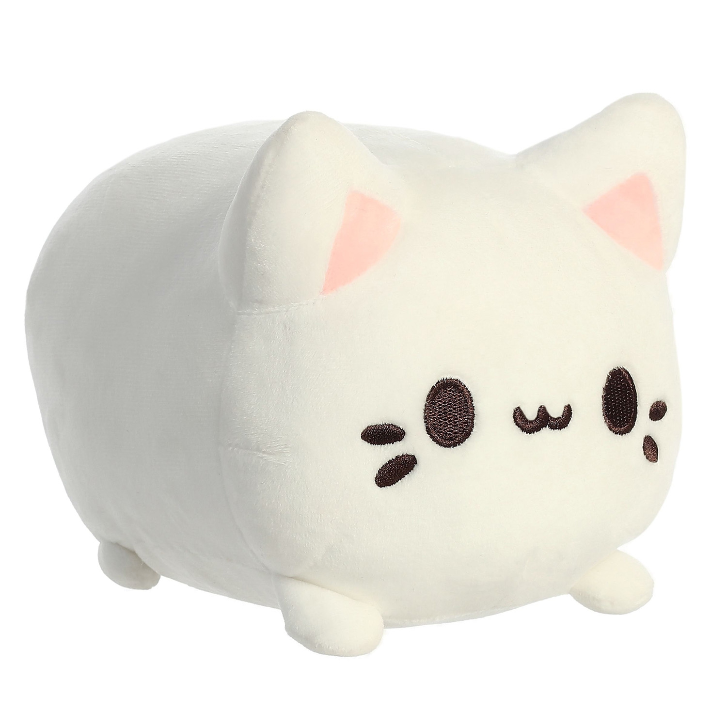 Aurora Tasty Peach Meowchi, 7 po, animal en peluche blanche
