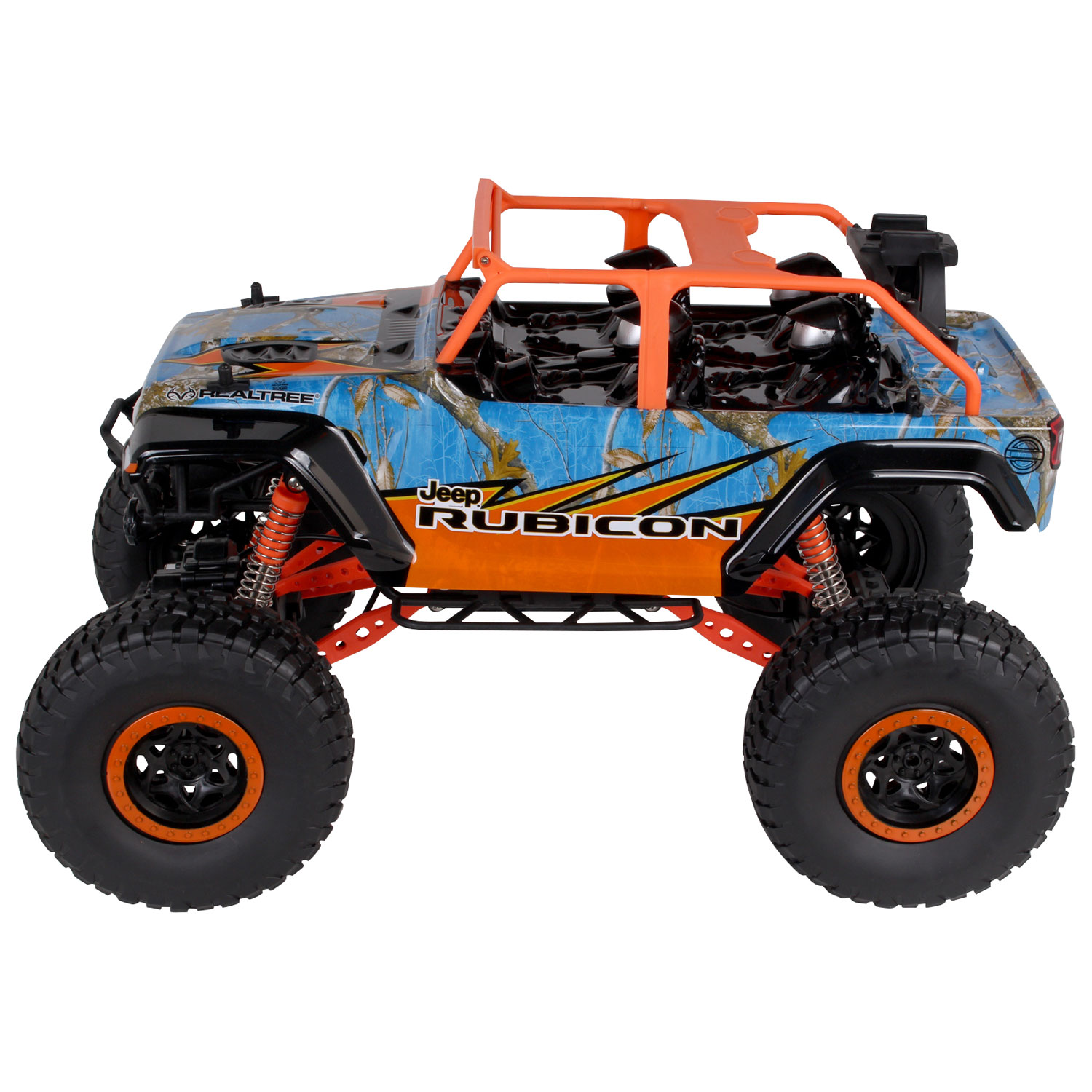 NKOK X-Treme Realtree Jeep Wrangler RC Rock Crawler 1/10 Scale - Blue/Orange