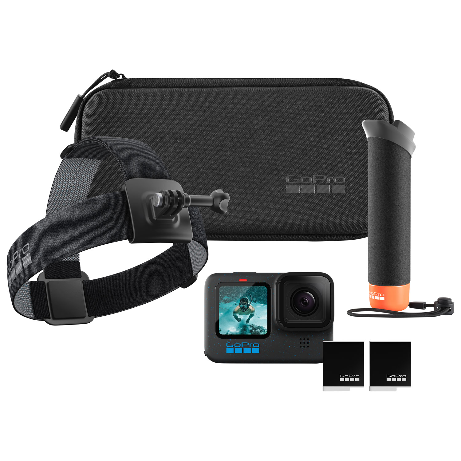 GoPro HERO12 Black Waterproof 5.3K Sports & Helmet Camera Bundle