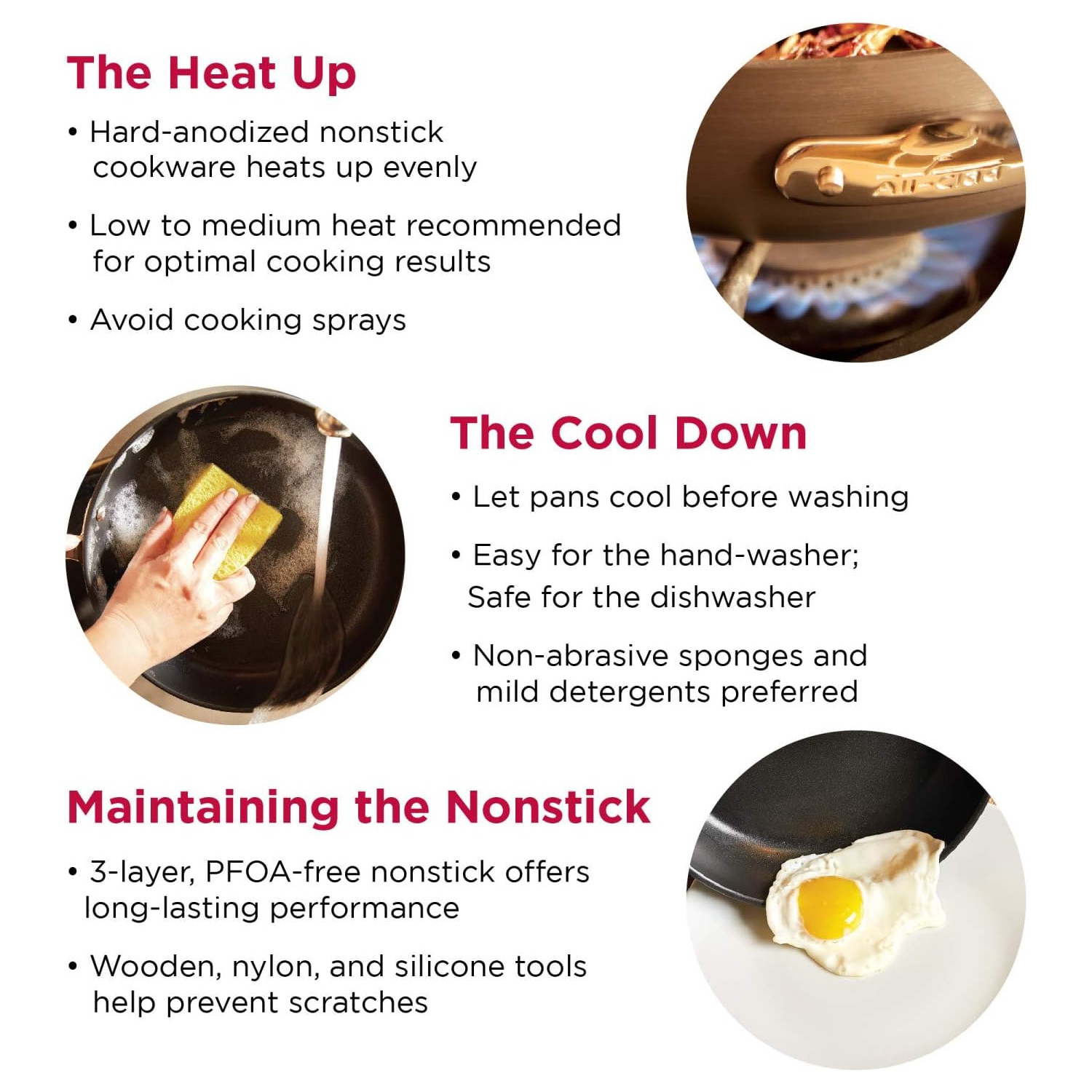 All-Clad Hard Anodized Nonstick Dishwasher Safe PFOA Free 4-Quart Saute w/lid & 10-Inch Fry pan Cookware Set, 3-Piece, Black