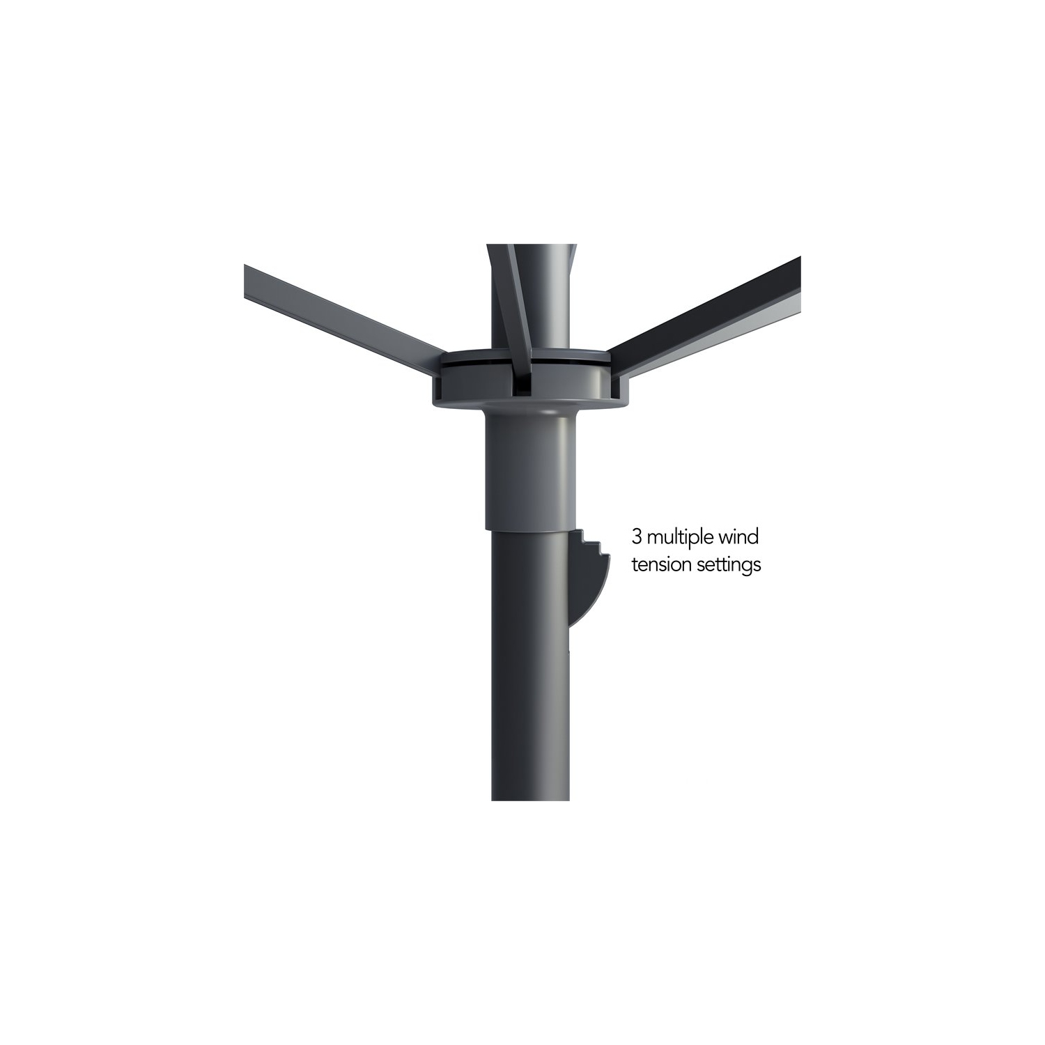 7 pi repliable de CorLiving. Parasol de plage/patio circulaire - Bleu marine