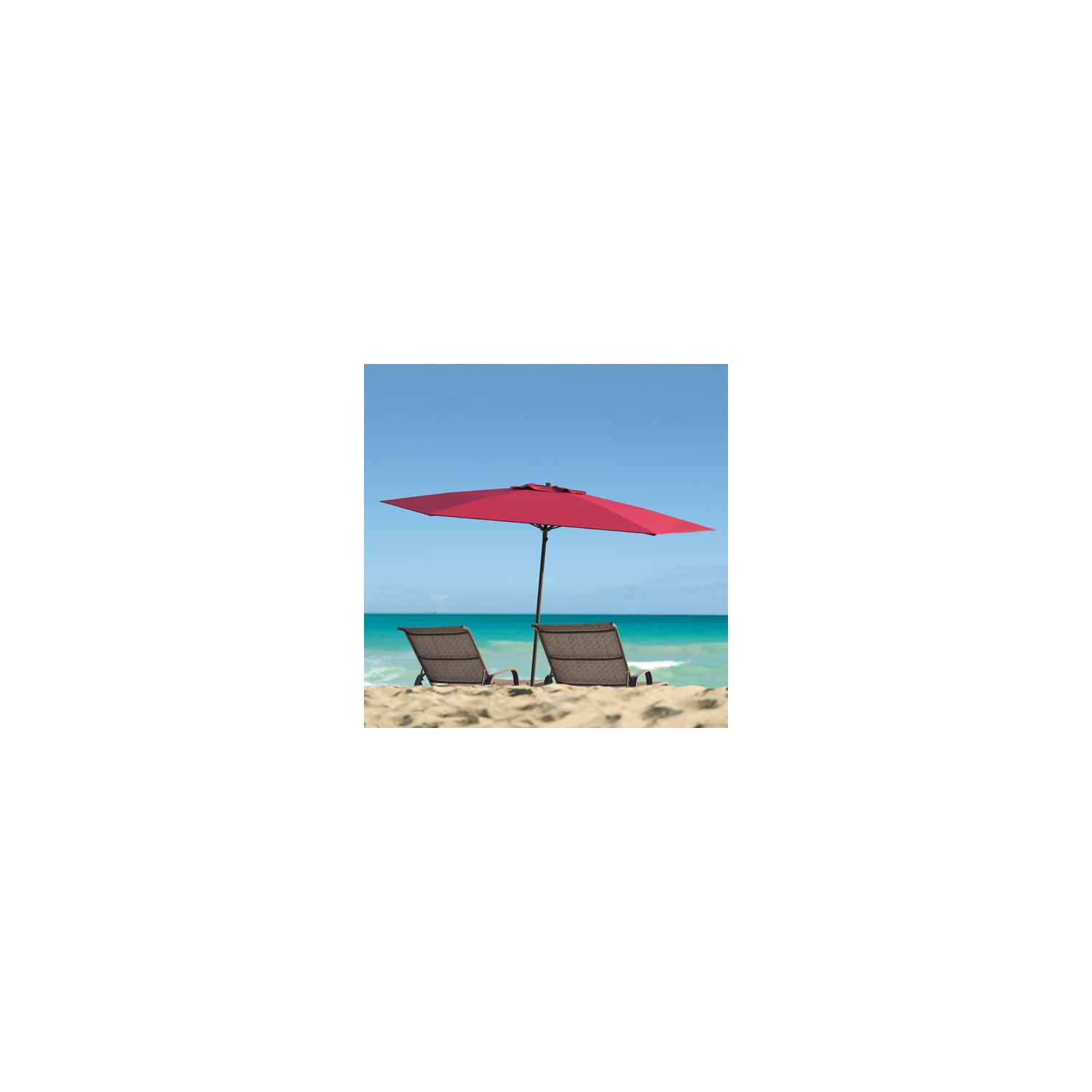 CorLiving Contemporary 7.5 ft. Deluxe Beach Umbrella - Wine Red