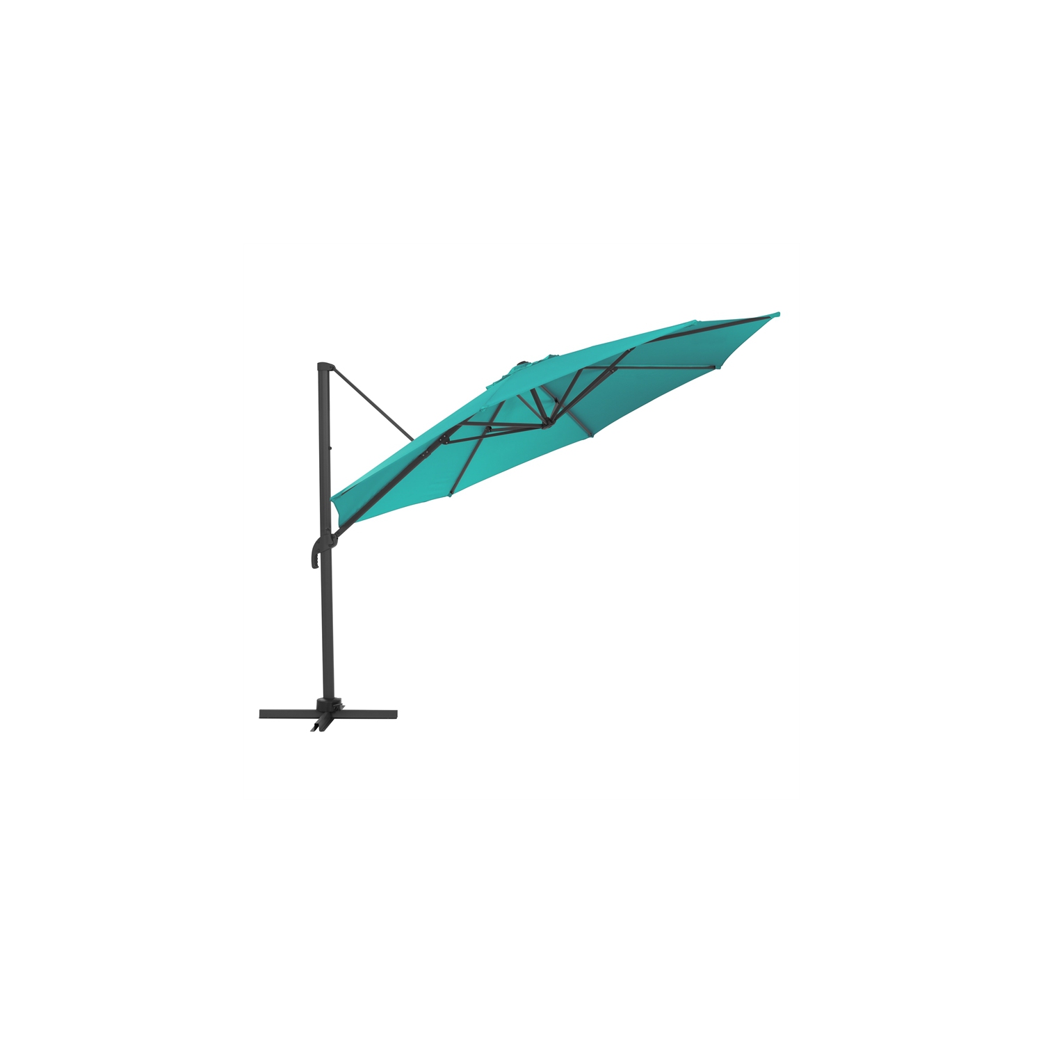 CorLiving Collapsible 11.5 ft. Deluxe Patio Umbrella - Turquoise Blue