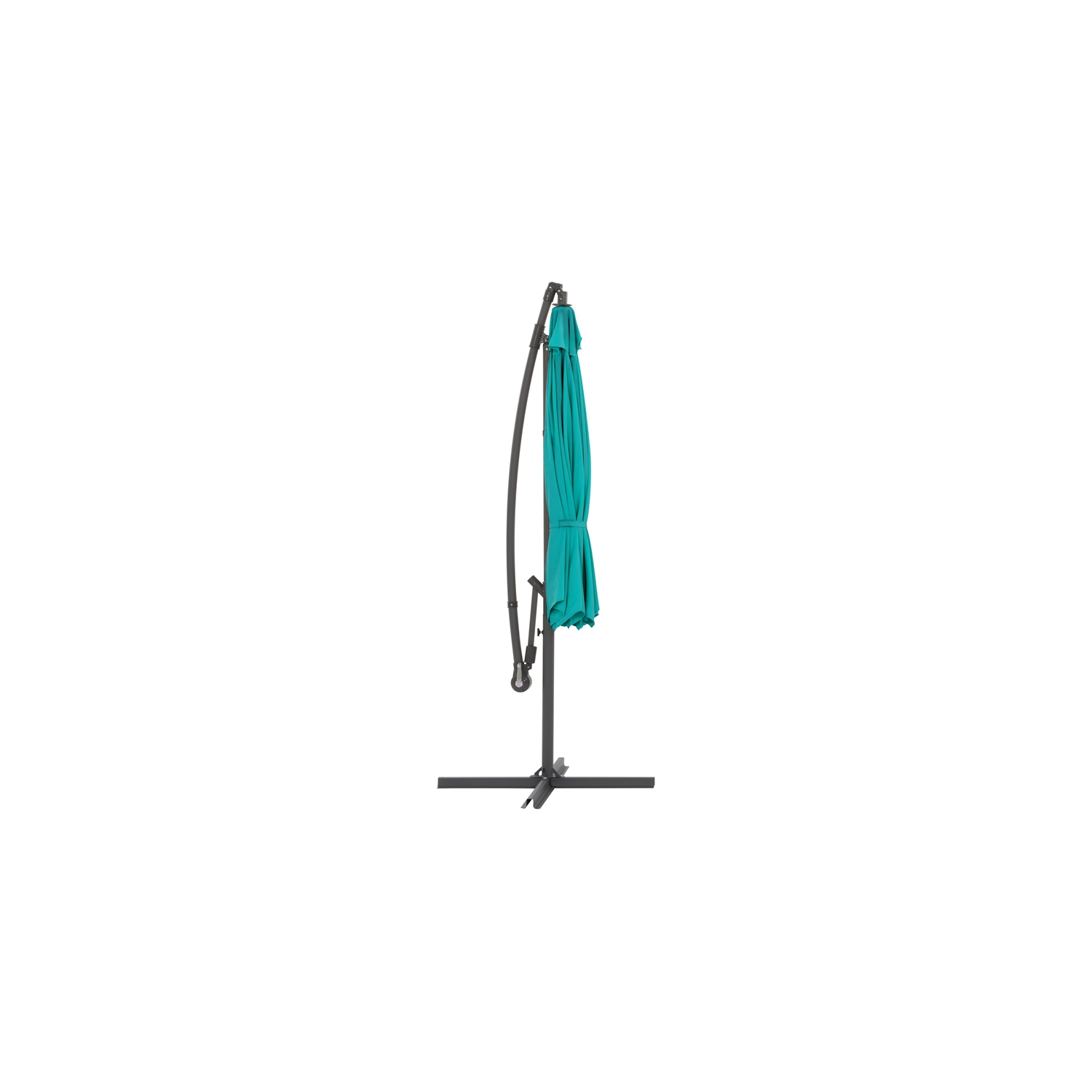 11&nbsp;pi repliable de CorLiving. Parasol excentré - Bleu turquoise