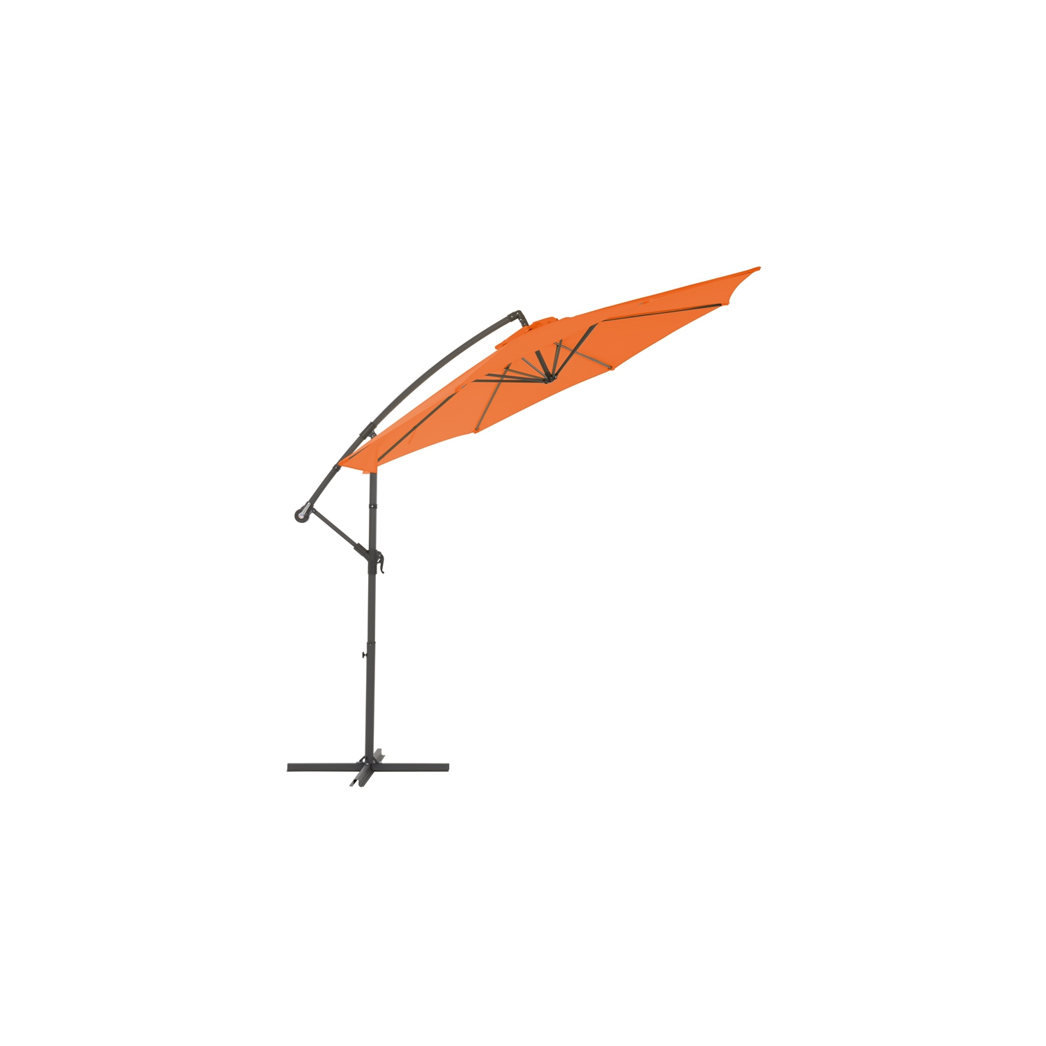 CorLiving Full-Sized 9.5 ft. Circular Offset Patio Umbrella - Orange