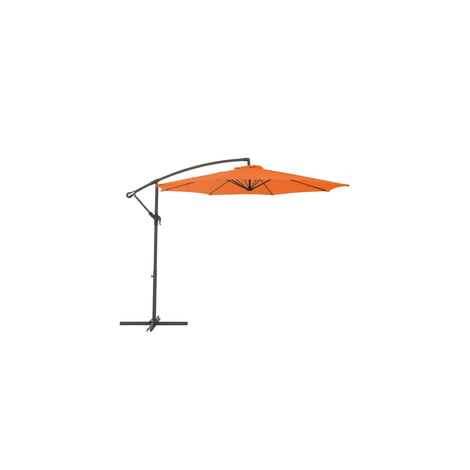CorLiving Full-Sized 9.5 ft. Circular Offset Patio Umbrella - Orange