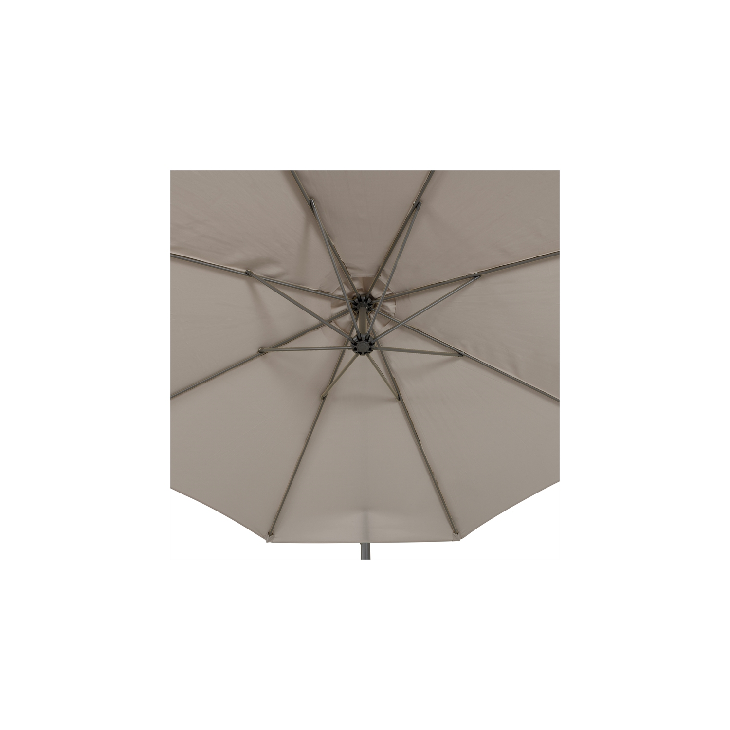 CorLiving Collapsible 11 ft. Offset Patio Umbrella - Sand Grey