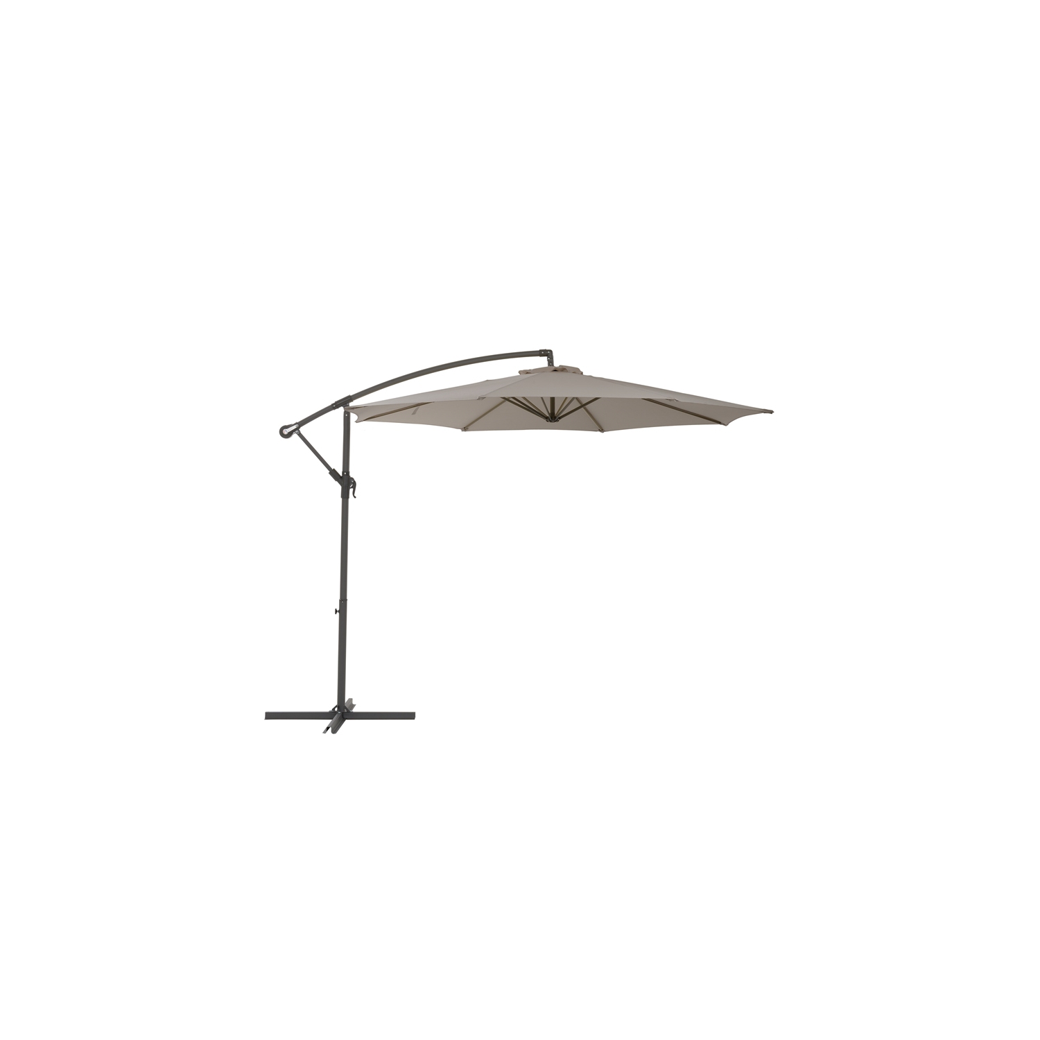 CorLiving Collapsible 11 ft. Offset Patio Umbrella - Sand Grey