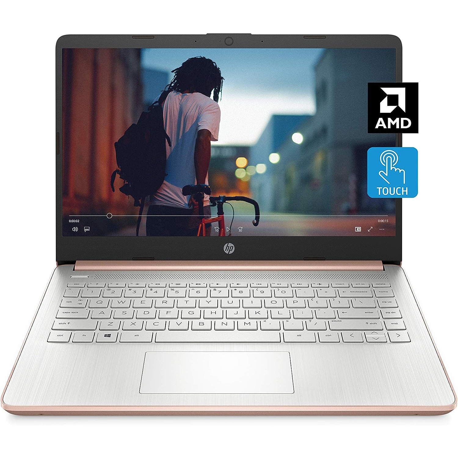 HP 14" Touchscreen Laptop AMD 3020e 64GB 4GB 1 YR Microsoft 365 Windows 10 Rose