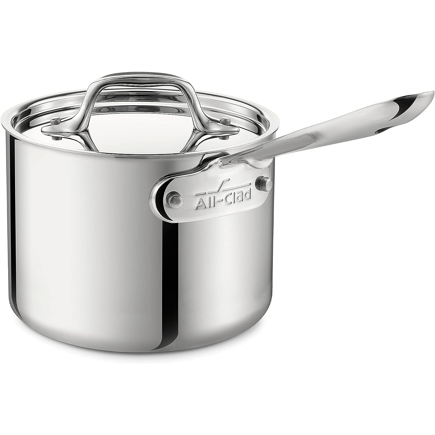 Casserole 2&nbsp;qt en acier inoxydable avec couvercle
