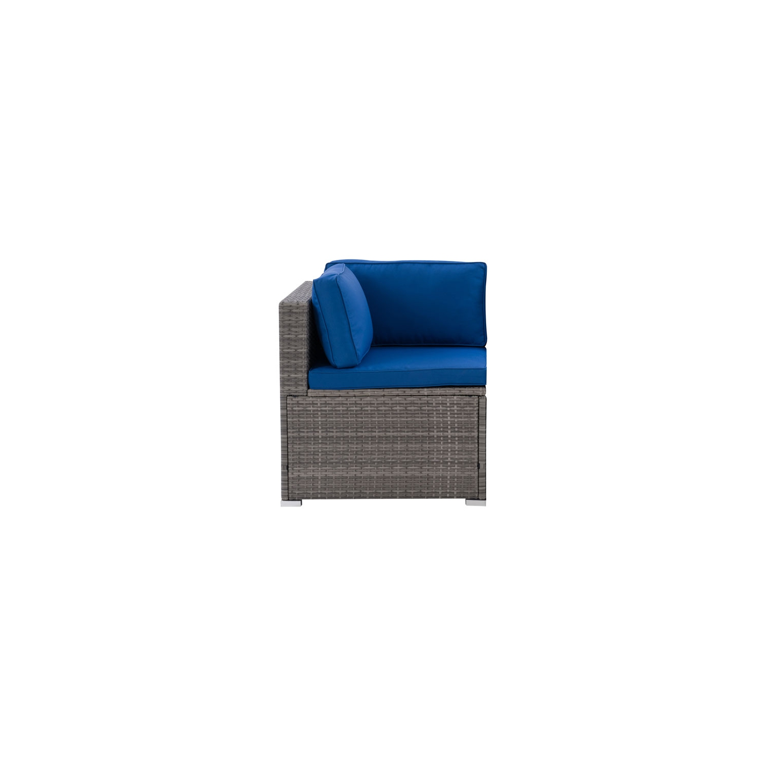 Parksville Resin Wicker Patio Corner Chair - Grey/Oxford Blue