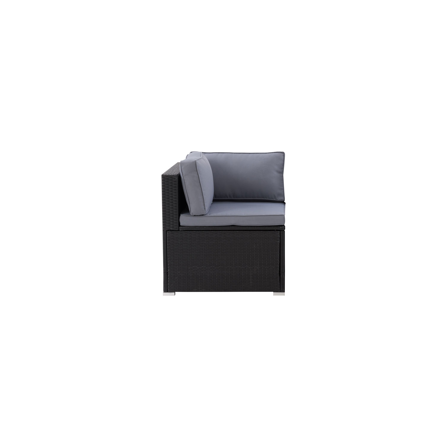 Parksville Resin Wicker Patio Corner Chair - Black/Ash Grey