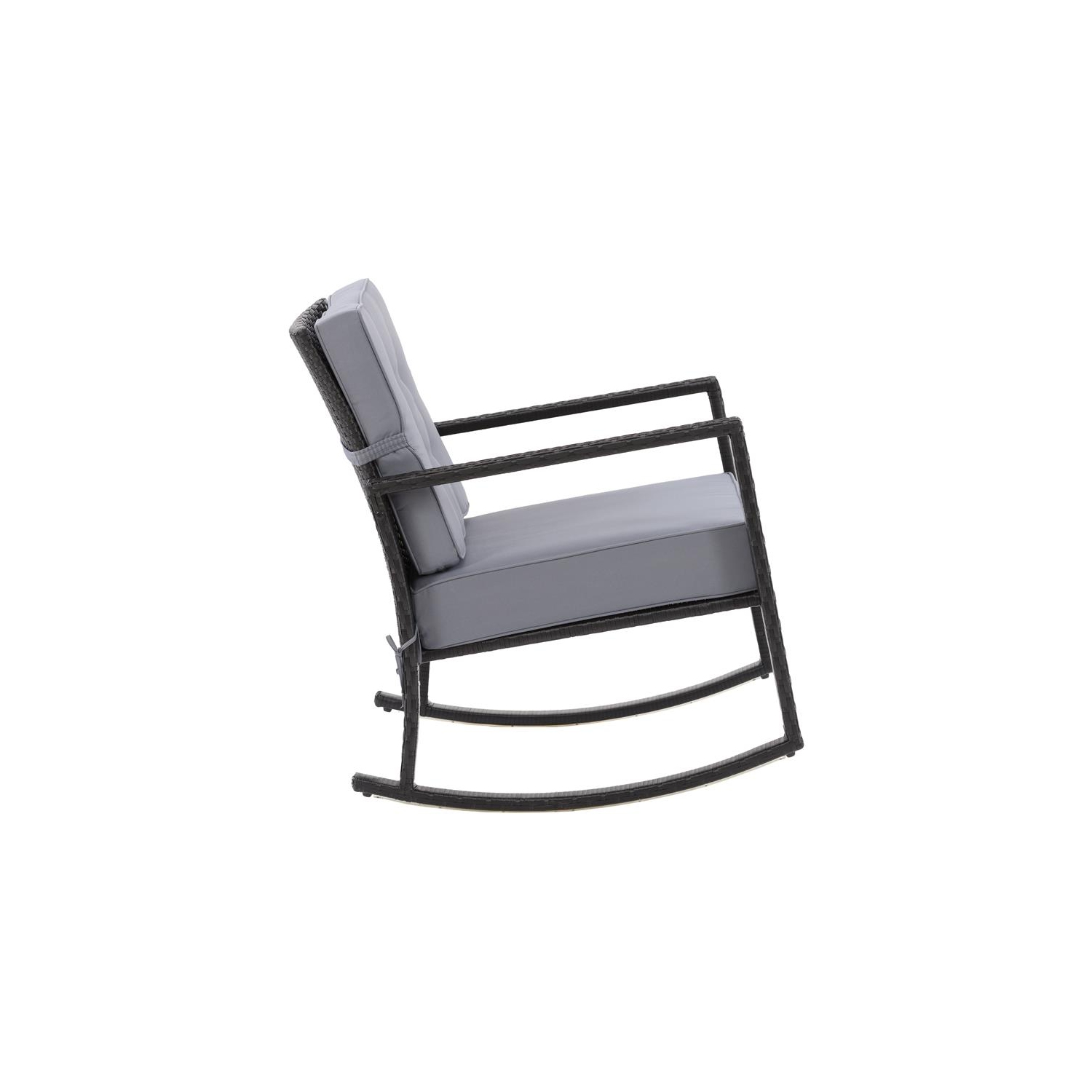 Parksville Resin Wicker Patio Rocking Chair - Black/Ash Grey