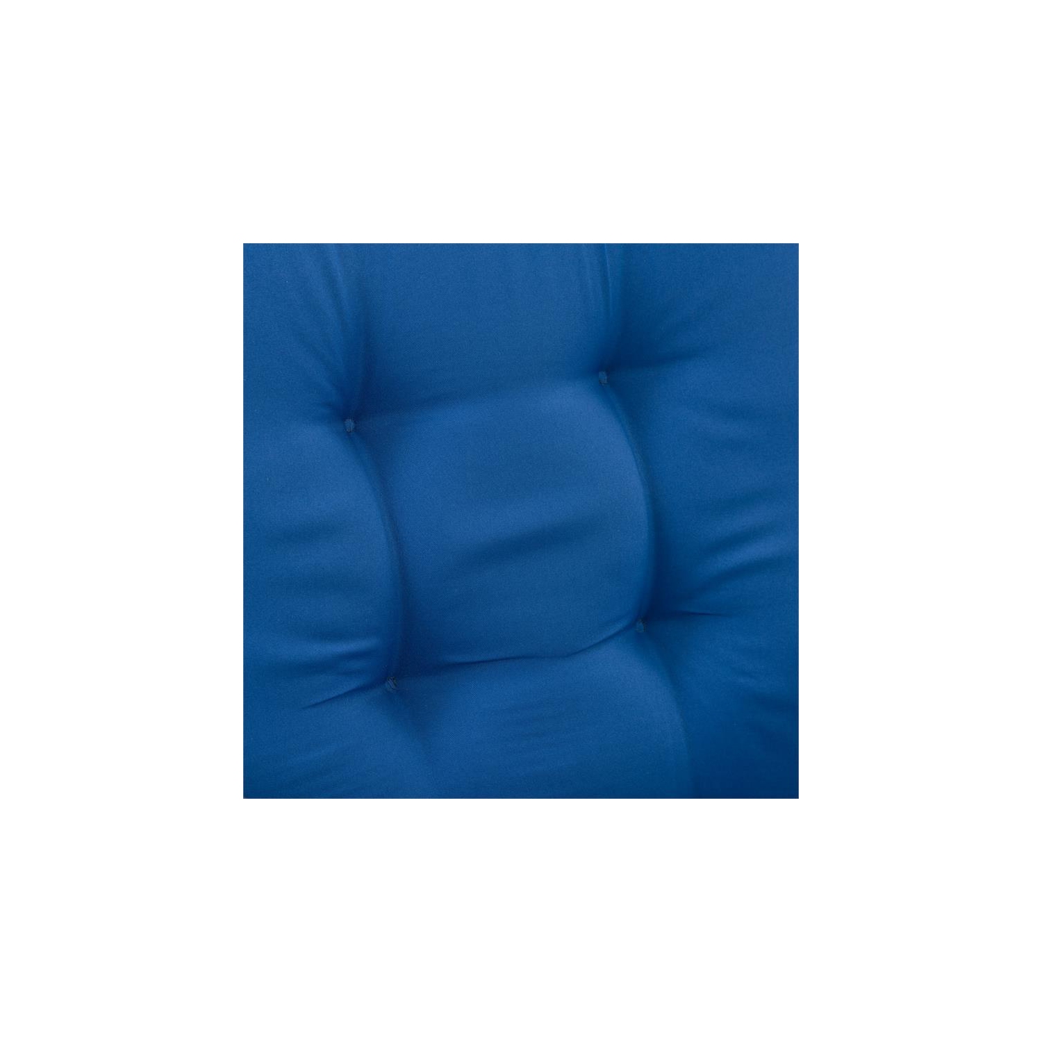 Chaise berçante de patio en osier en résine Parksville - Gris/Bleu Oxford