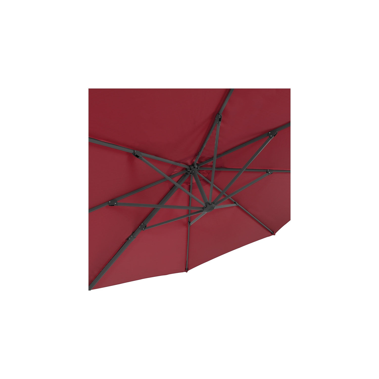 CorLiving Collapsible 11.5 ft. Deluxe Patio Umbrella - Wine Red