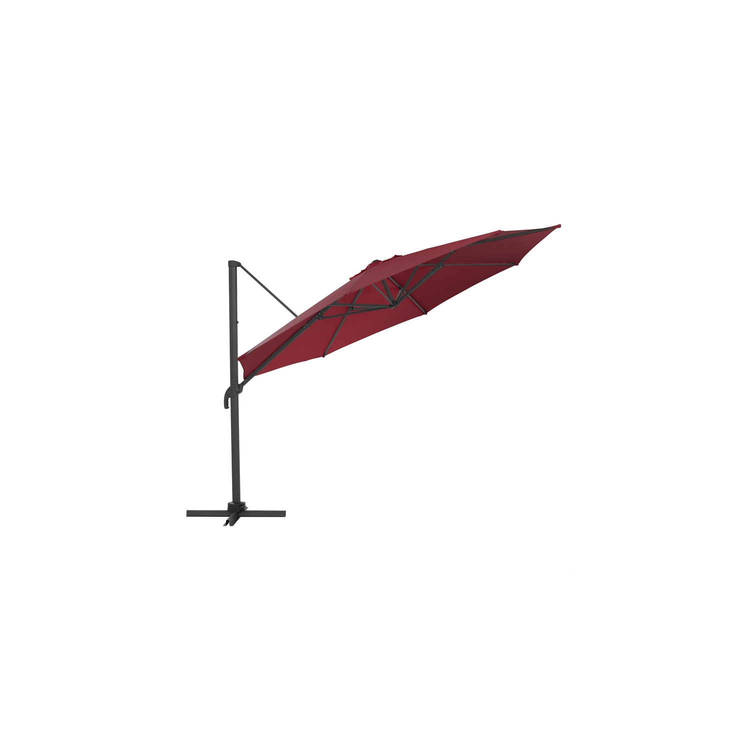 CorLiving Collapsible 11.5 ft. Deluxe Patio Umbrella - Wine Red