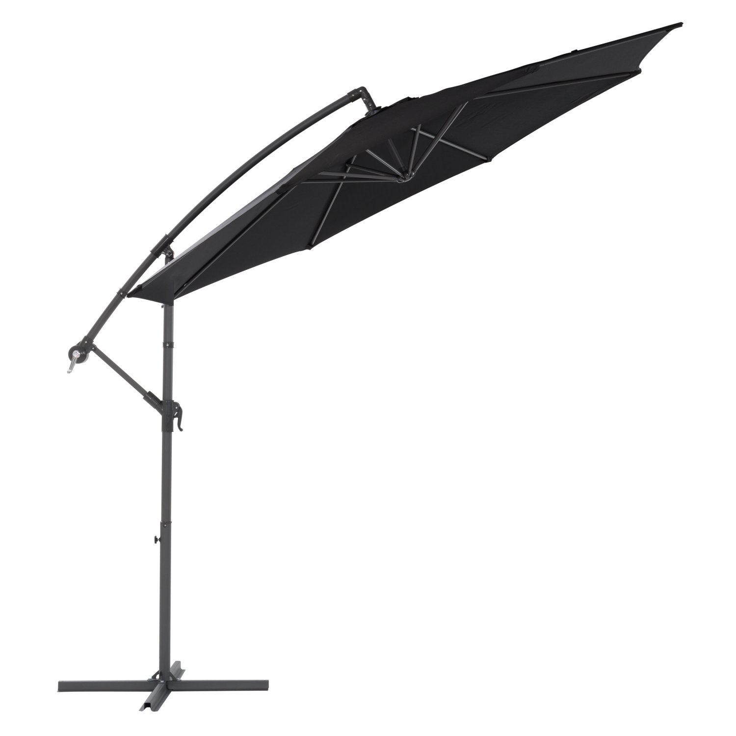 CorLiving 9.8 ft. Offset Patio Umbrella - Black