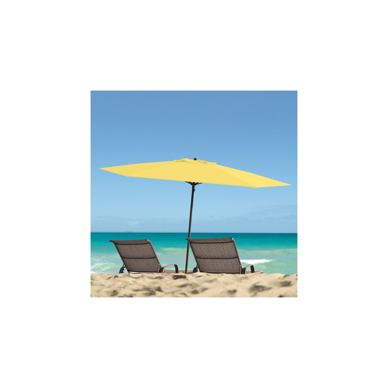 CorLiving Collapsible 7 ft. Circular Beach/Patio Umbrella - Yellow