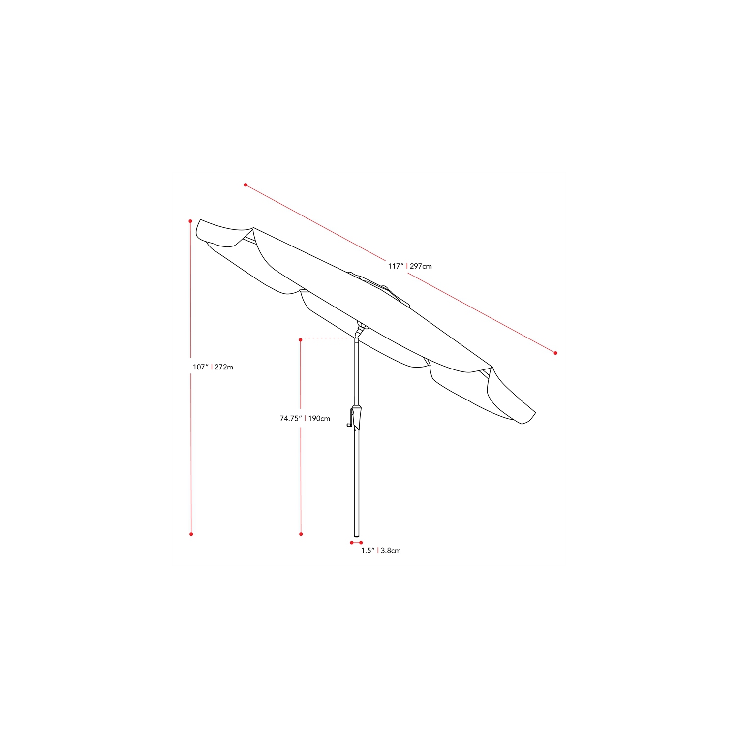 CorLiving Collapsible 9.4 ft. Tilt Patio Umbrella - Sand Grey