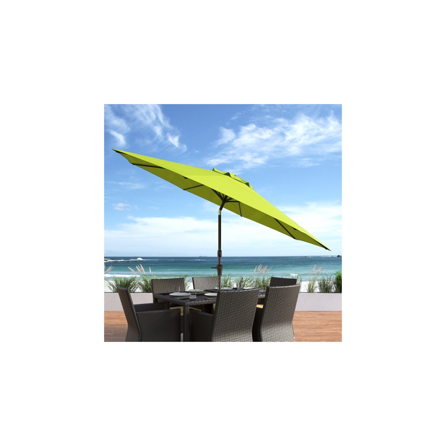 CorLiving Contemporary 10 ft. Deluxe Tilting Patio Umbrella - Lime Green