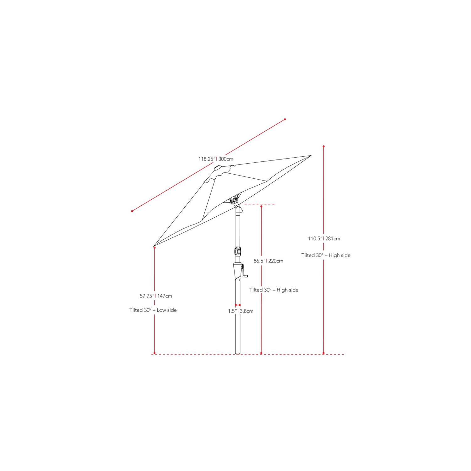 CorLiving Contemporary 10 ft. Deluxe Tilting Patio Umbrella - Lime Green