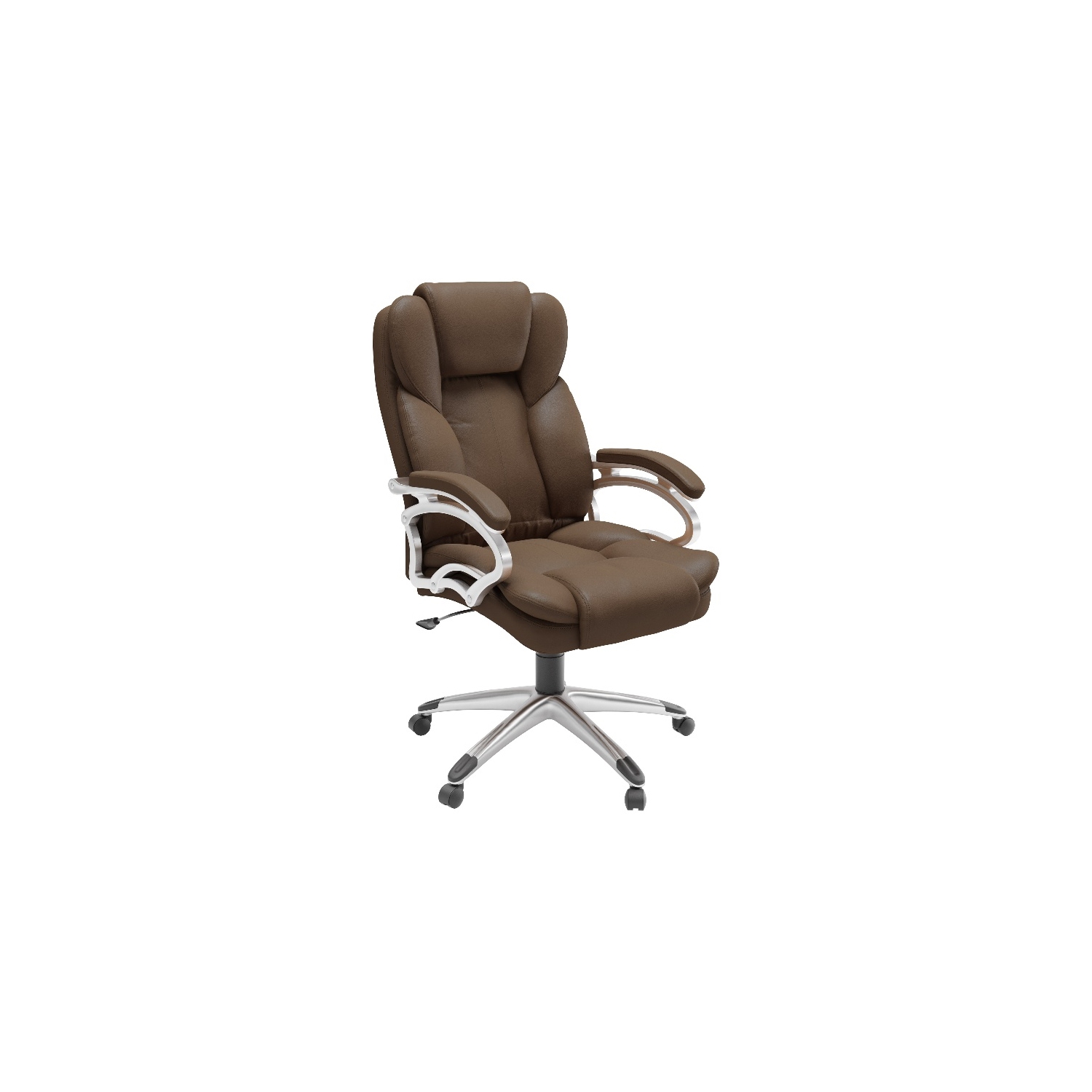CorLiving Workspace High-Back Faux Leather Executive Chair - Caramel Brown