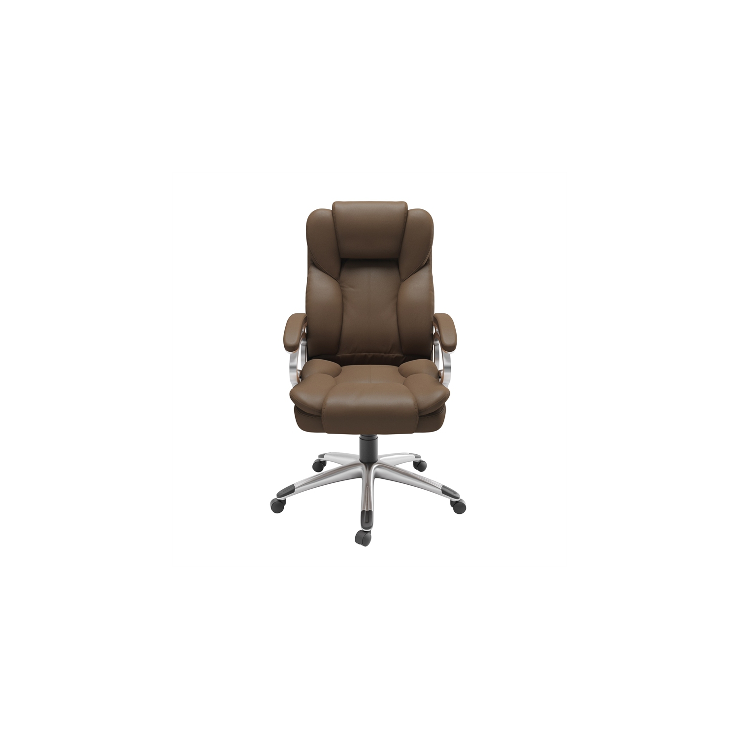 CorLiving Workspace High-Back Faux Leather Executive Chair - Caramel Brown