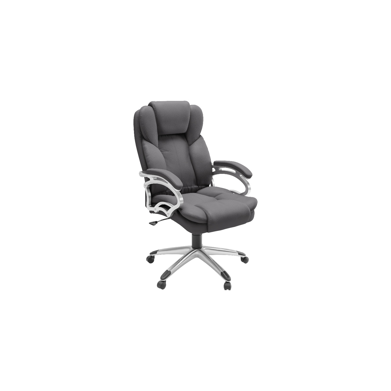 Fauteuil de bureau en similicuir à dossier haut Workspace de CorLiving - Gris acier