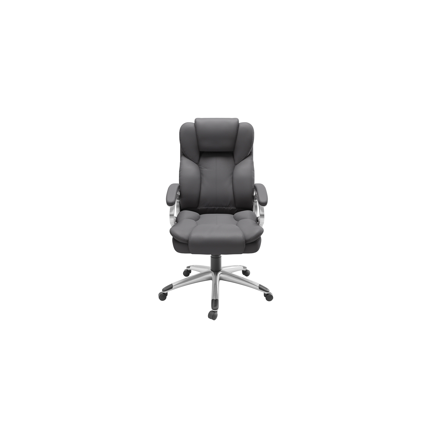 Fauteuil de bureau en similicuir à dossier haut Workspace de CorLiving - Gris acier