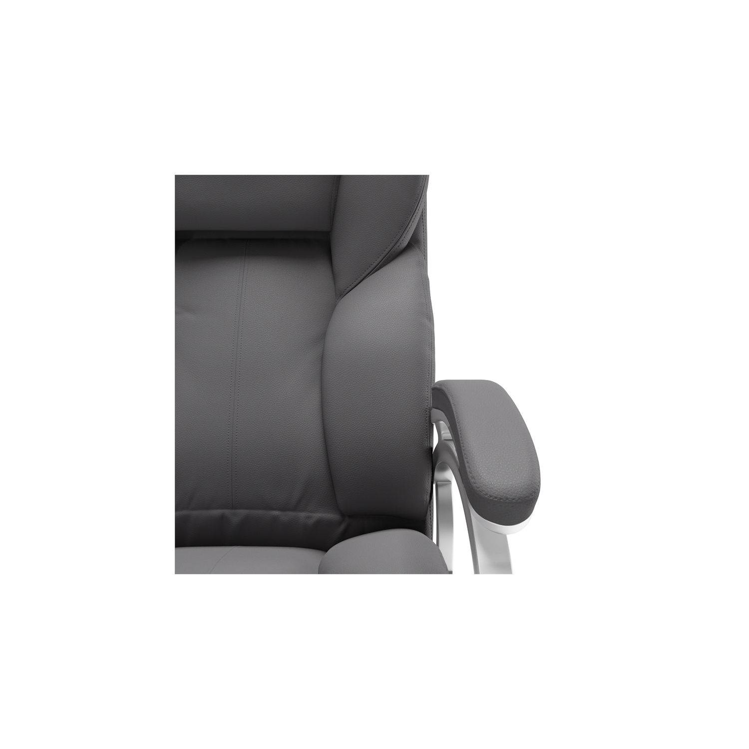 Fauteuil de bureau en similicuir à dossier haut Workspace de CorLiving - Gris acier