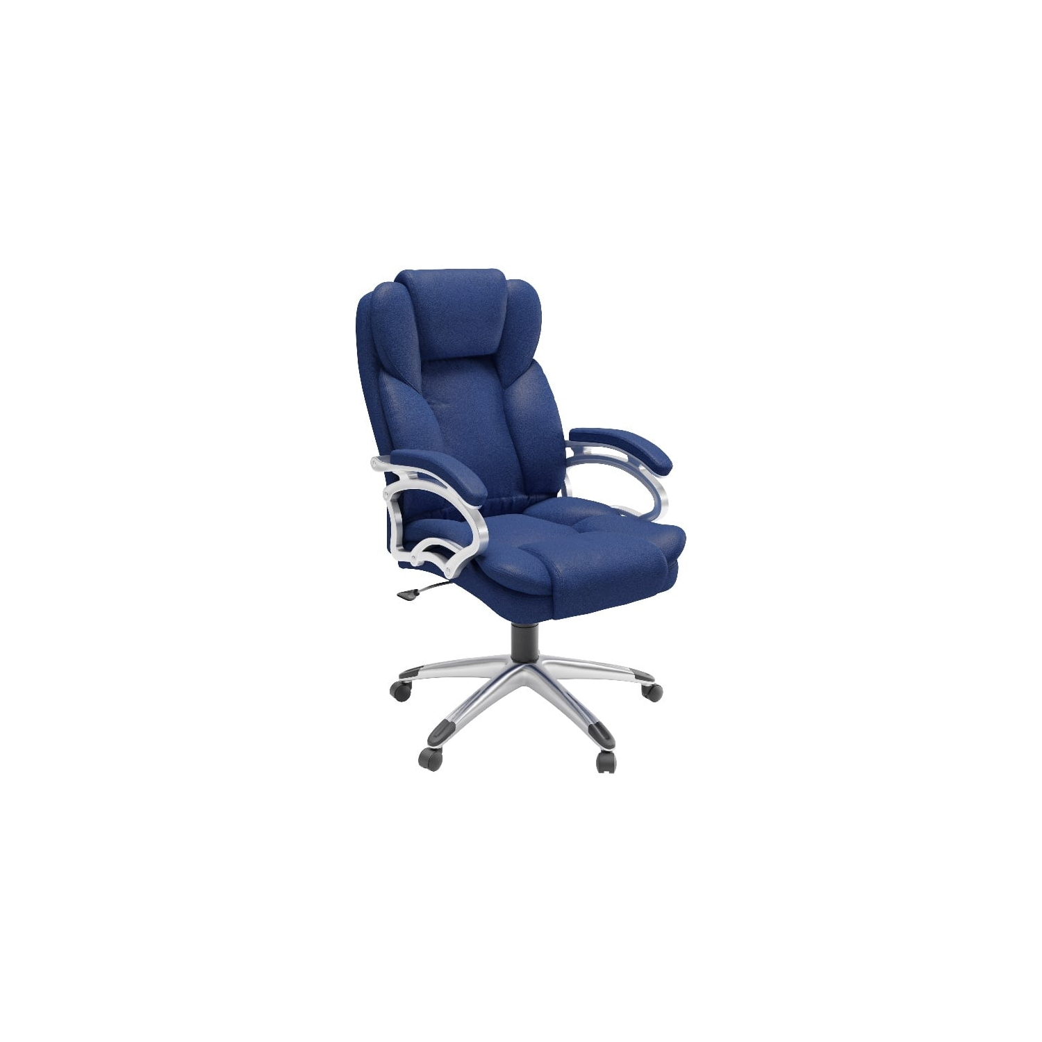 Fauteuil de bureau en similicuir à dossier haut Workspace de CorLiving - Bleu cobalt