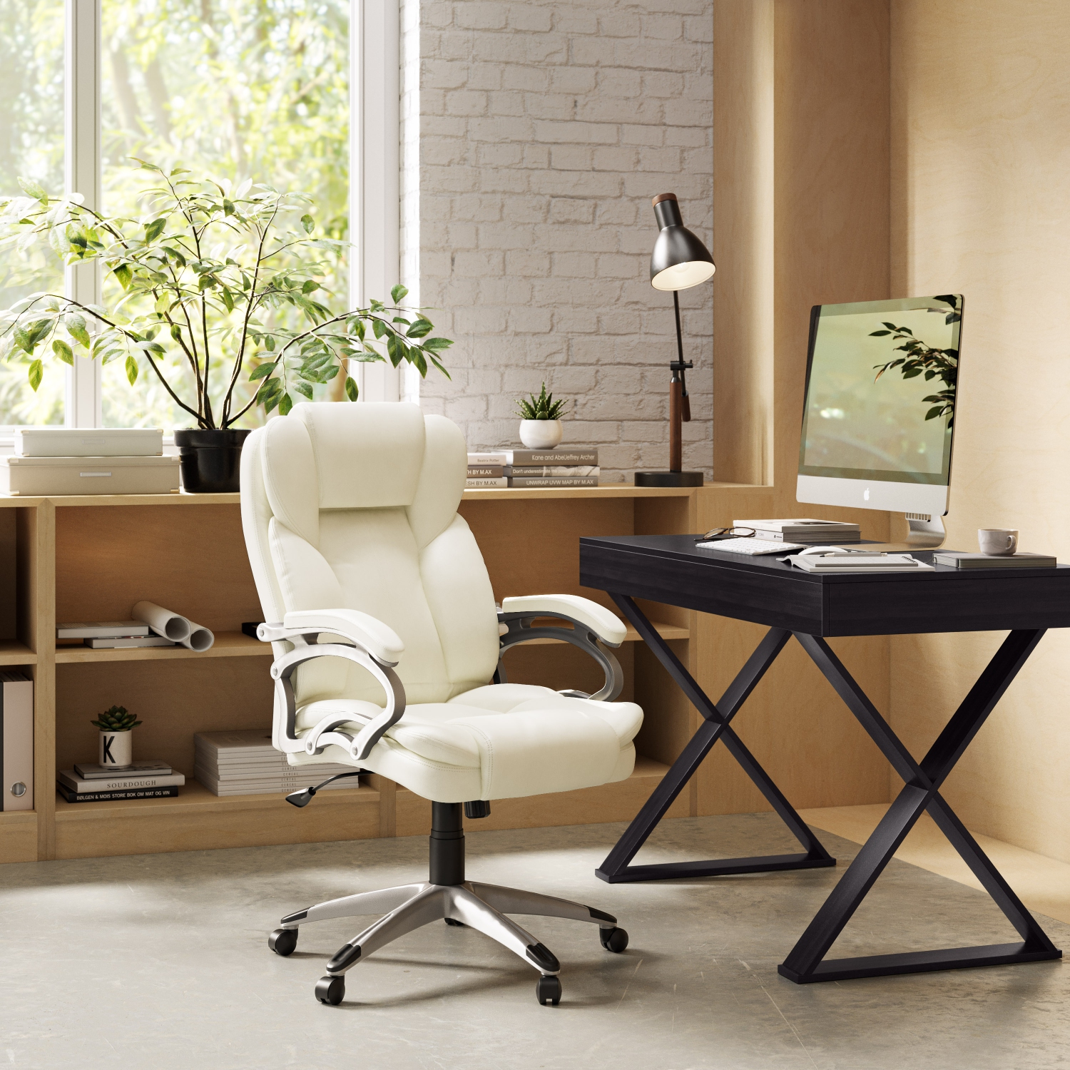 CorLiving Workspace Ergonomic High-Back Manager Chair - White