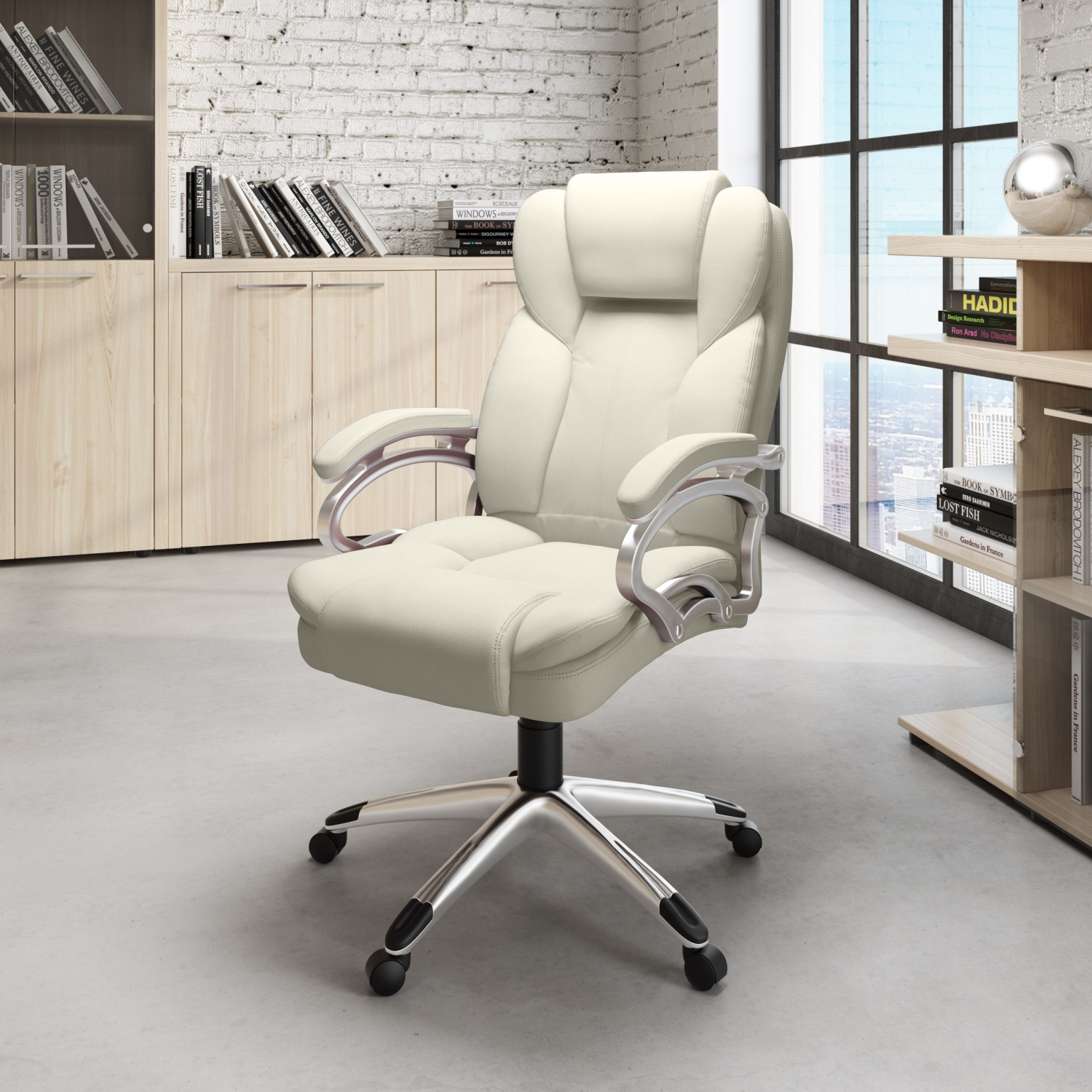 CorLiving Workspace Ergonomic High-Back Manager Chair - White