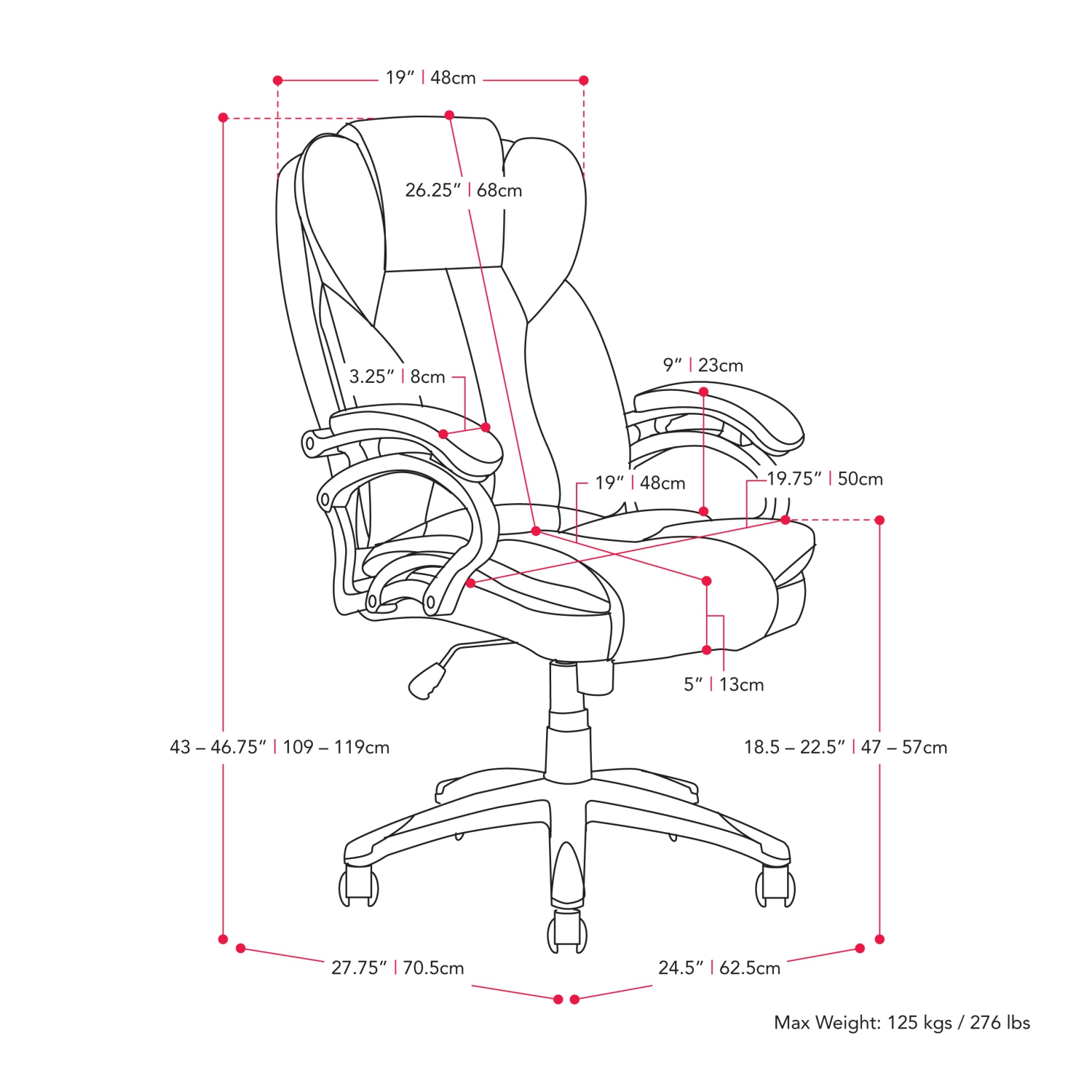 CorLiving Workspace Ergonomic High-Back Manager Chair - White