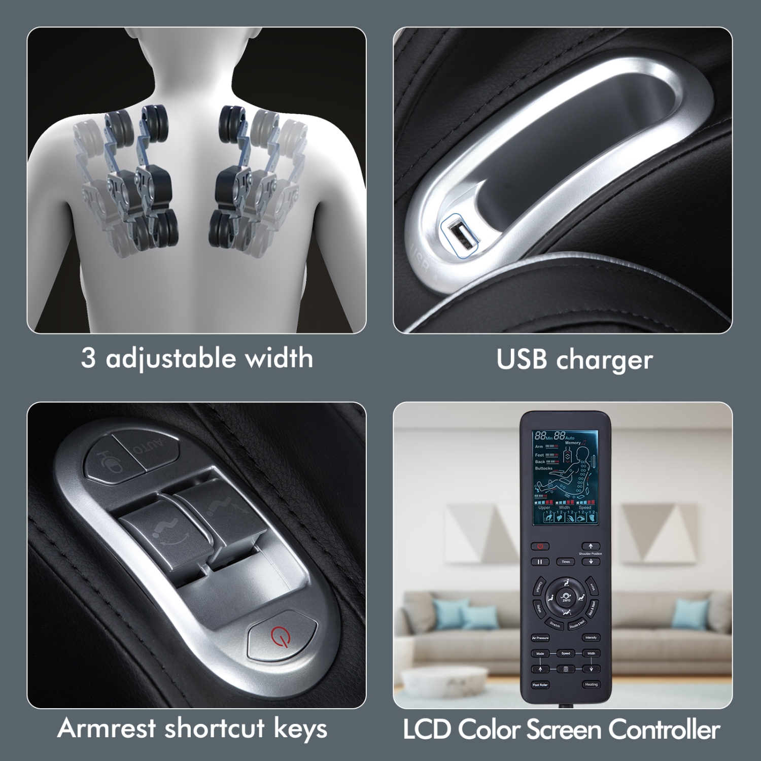 Relaxe Zero Gravity Shiatsu Massage Chair with Heating