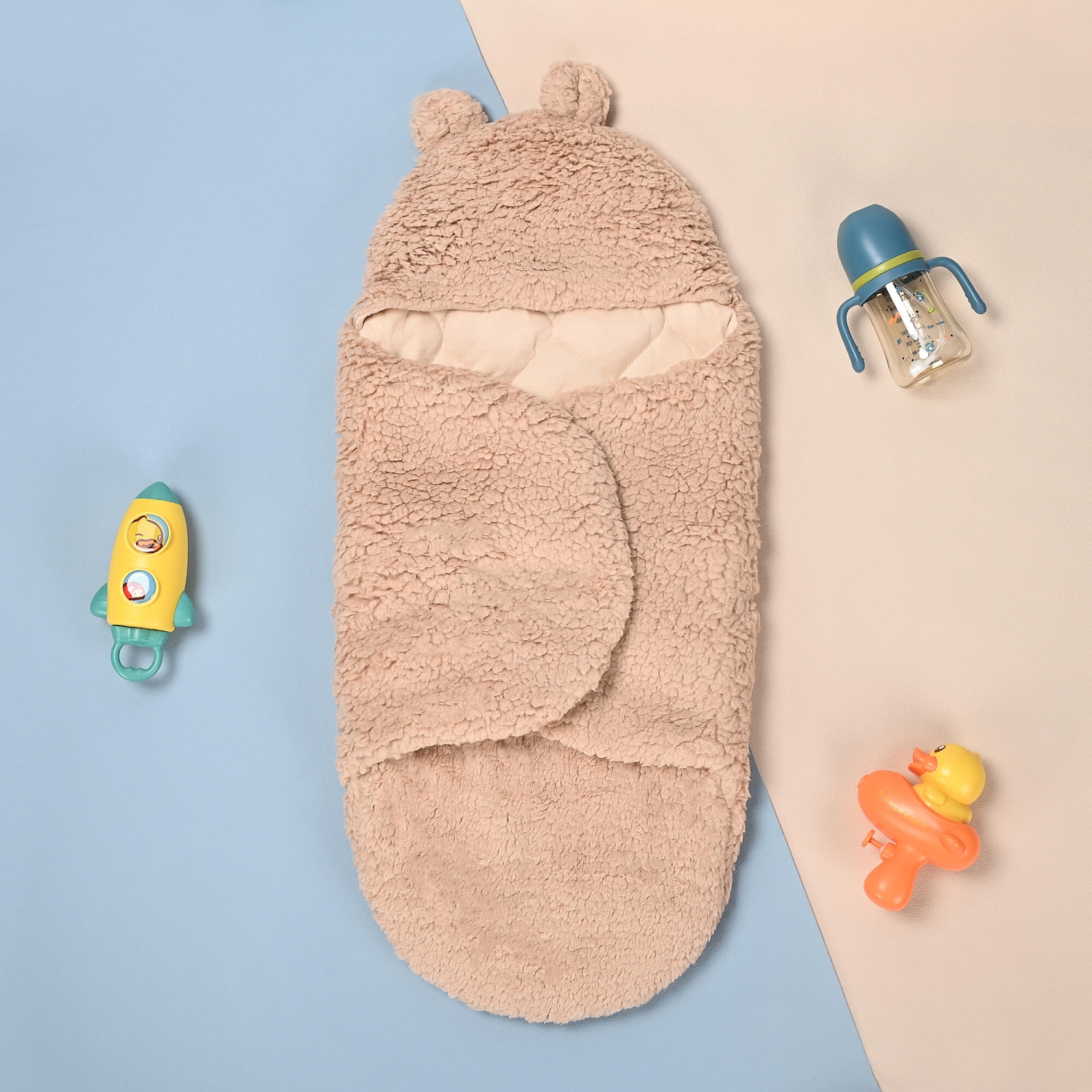 2.5 Tog Baby Swaddle Blanket , Boys Girls Cute Cotton Plush Receiving Blanket Sleep Sacks