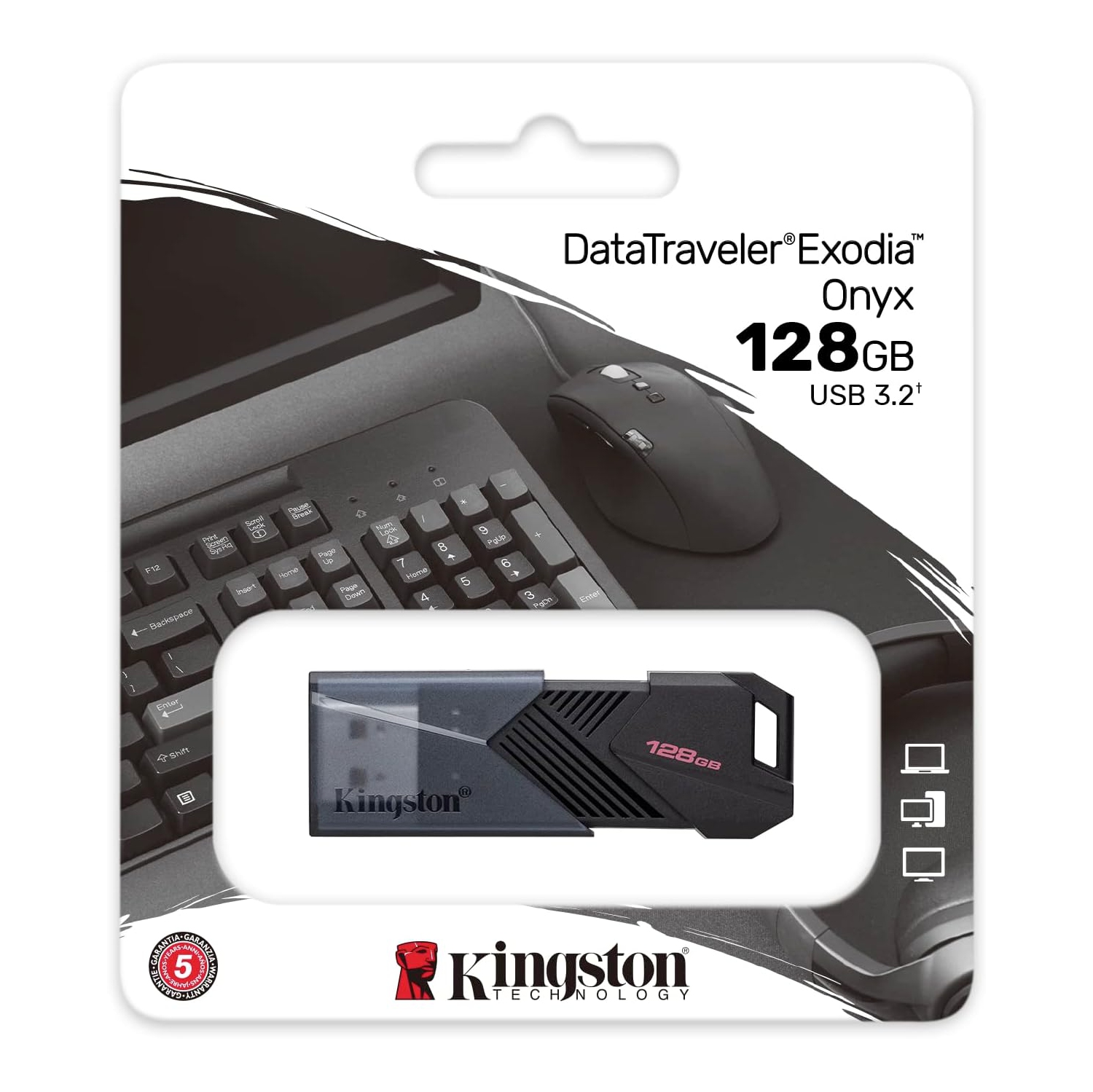 Kingston 128GB 3.2 USB DataTraveler Exodia Onyx USB Drive