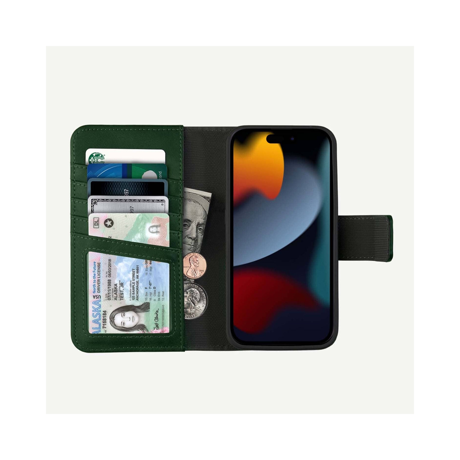 iPhone 15 Pro Max Wallet Case With MagSafe - 5th Ave, Green