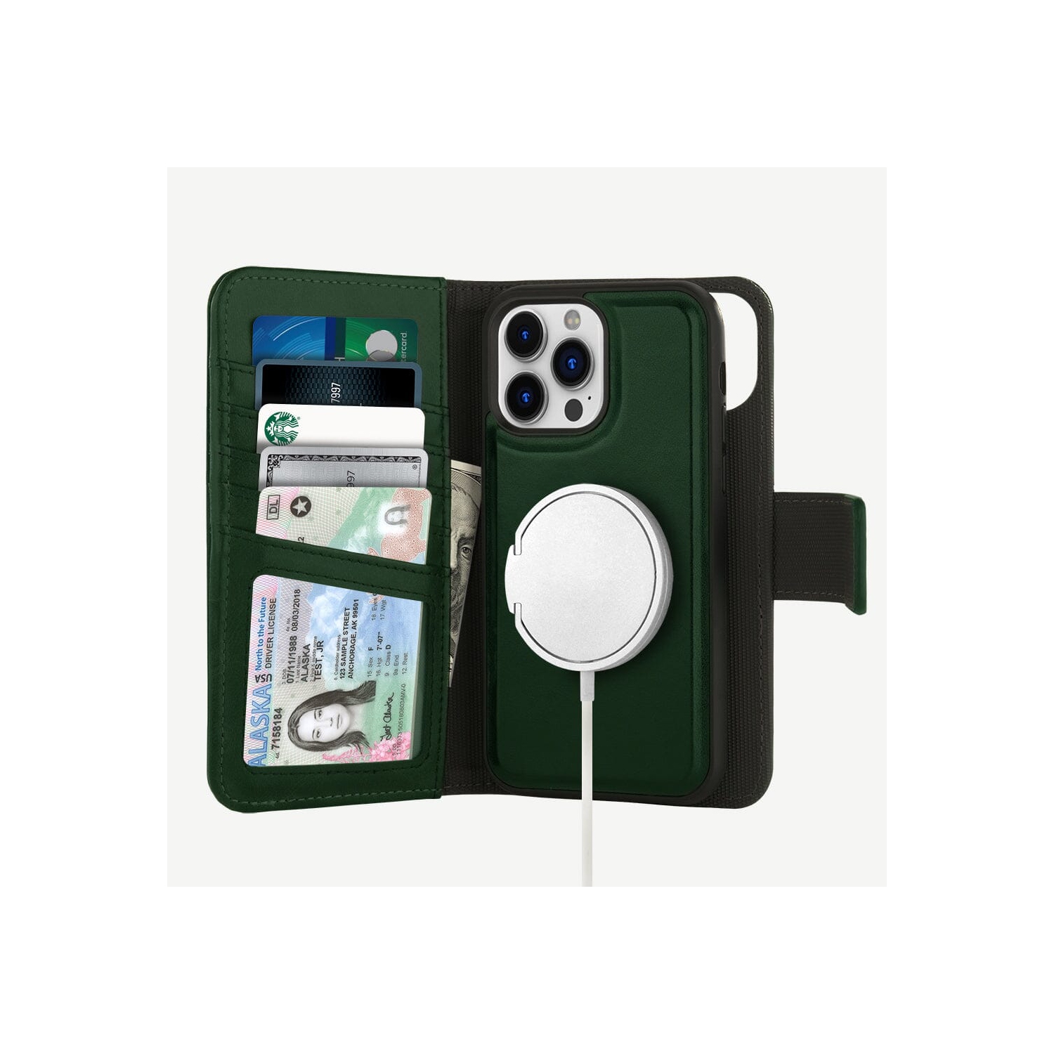 iPhone 15 Pro Max Wallet Case With MagSafe - 5th Ave, Green