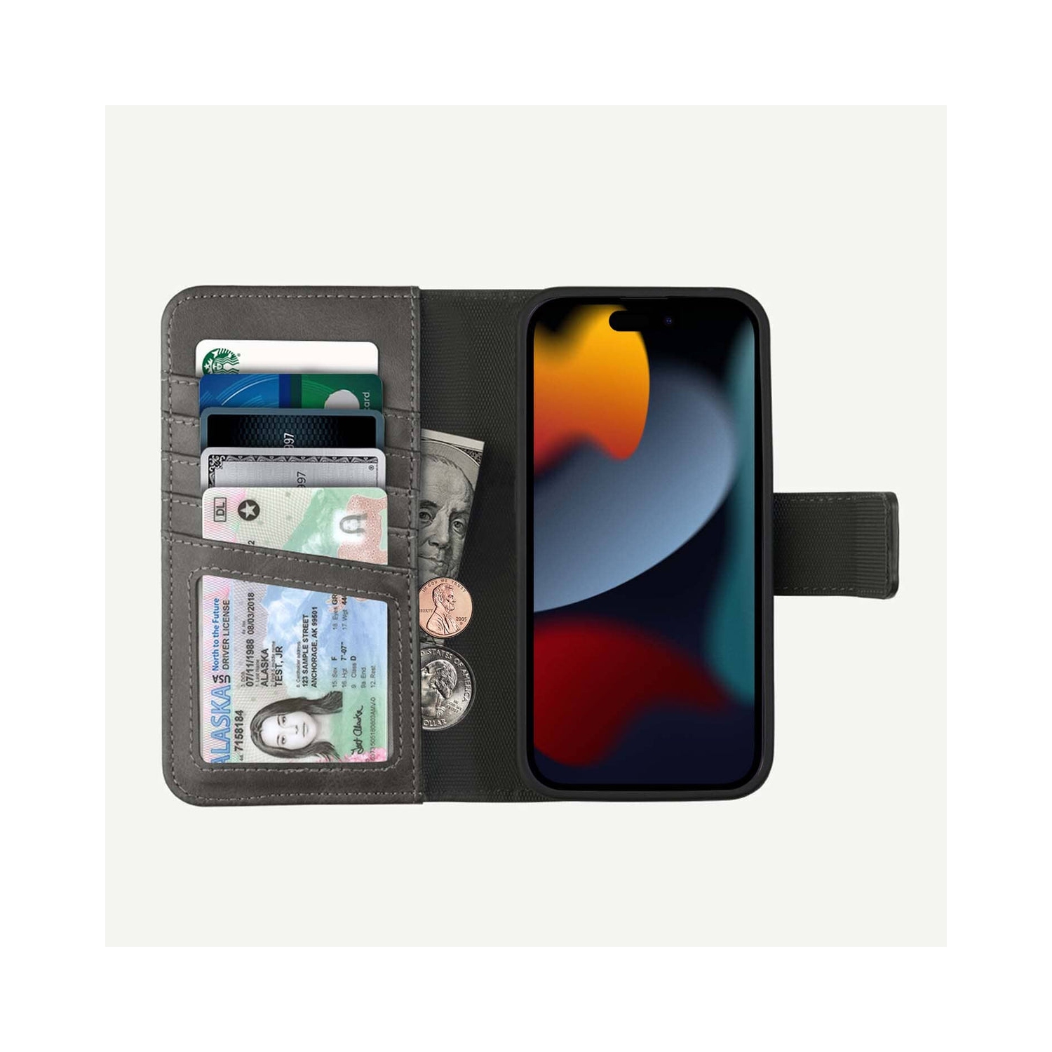 iPhone 15 Plus Wallet Case With MagSafe - 5th Ave, Black