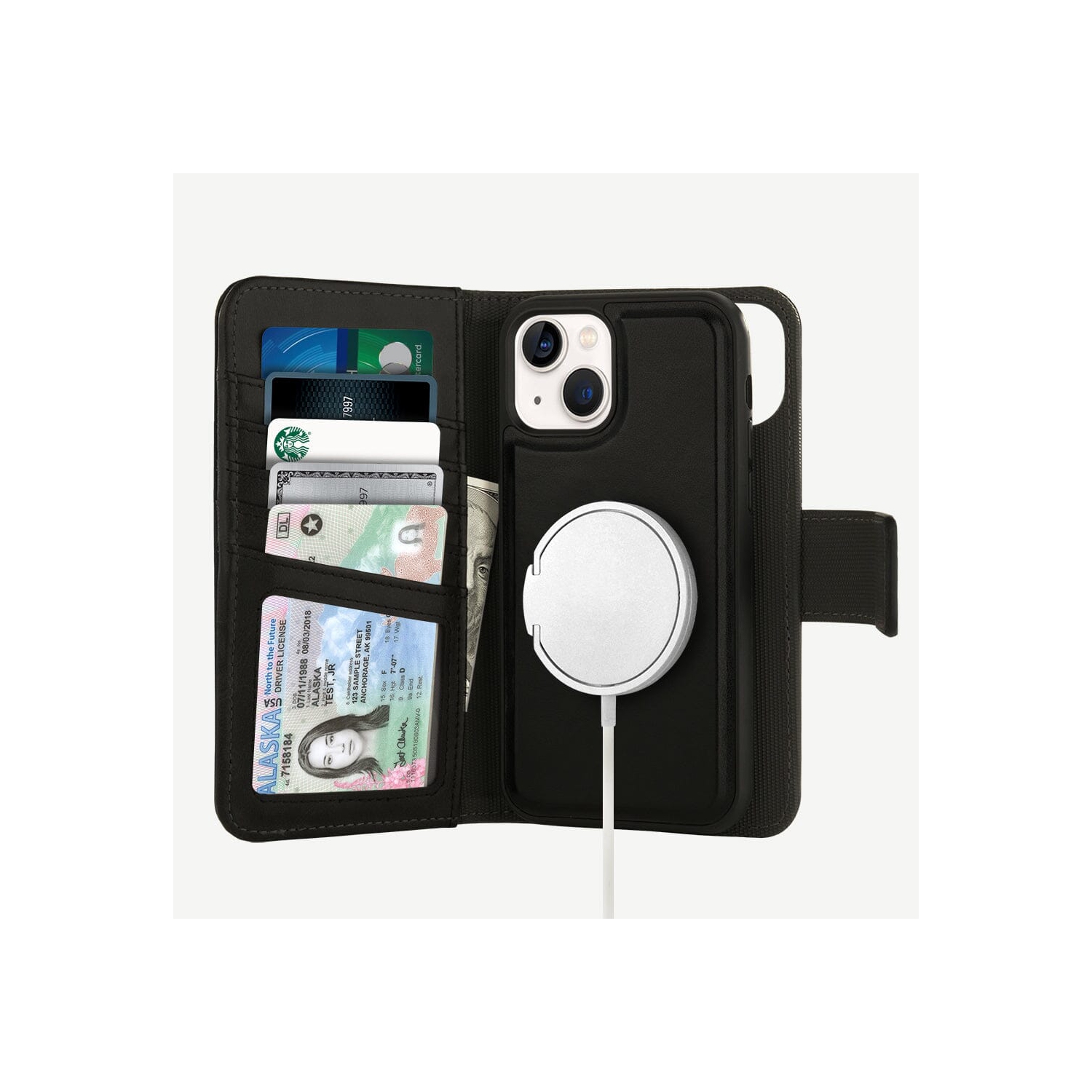 iPhone 15 Plus Wallet Case With MagSafe - 5th Ave, Black