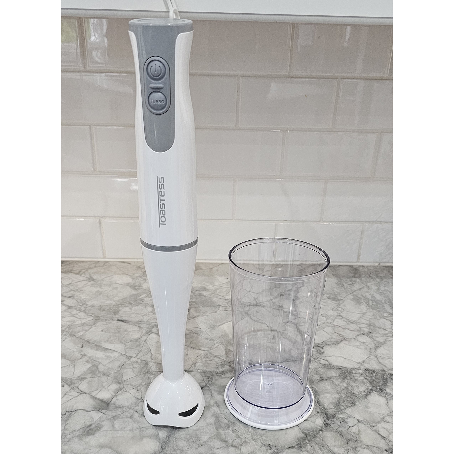 Toastess - Hand Blender with Measuring Cup 700ml, 2 Speeds, 260 Watts, White