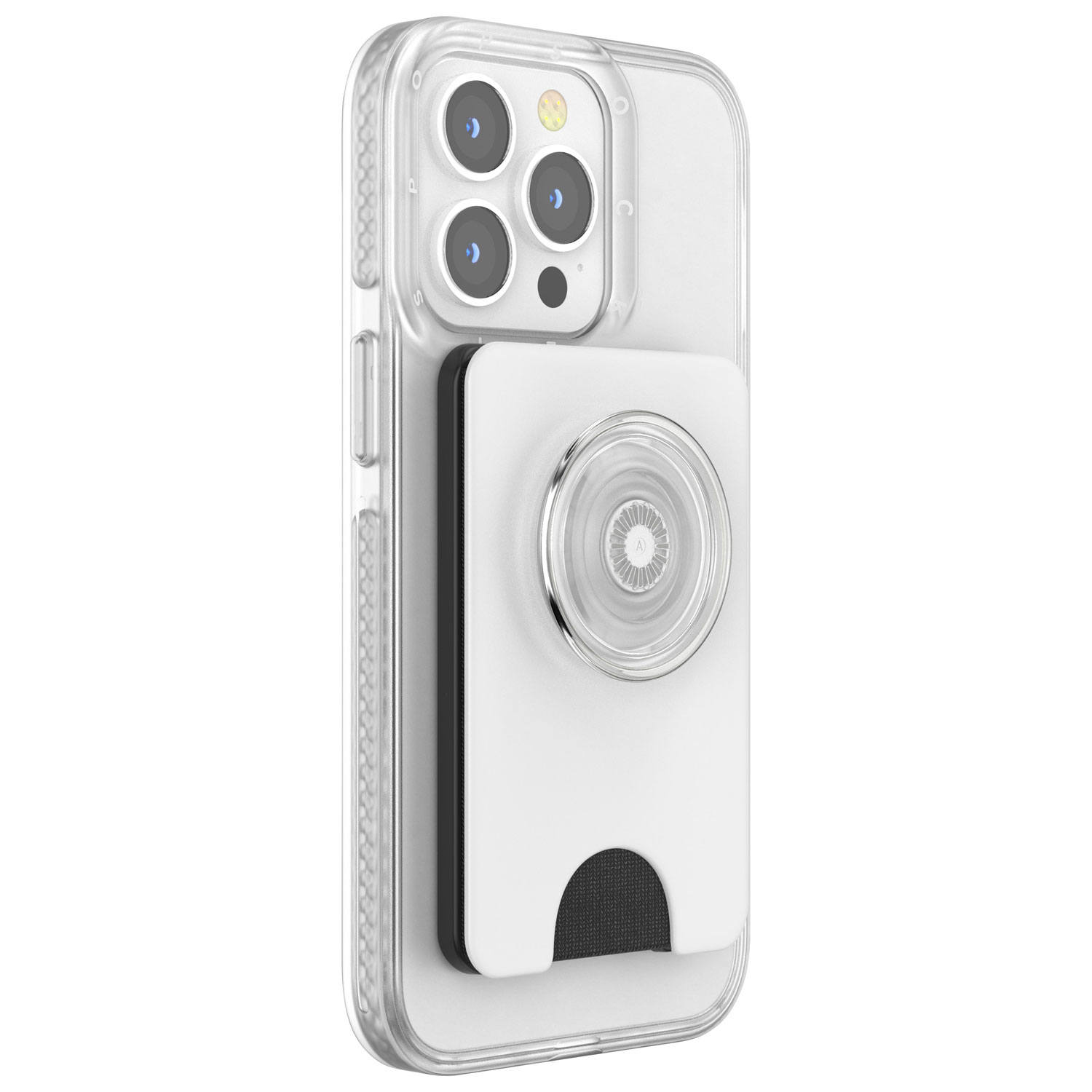 PopSockets MagSafe PopWallet+ Universal Cell Phone Expanding Grip & Stand - White/Clear