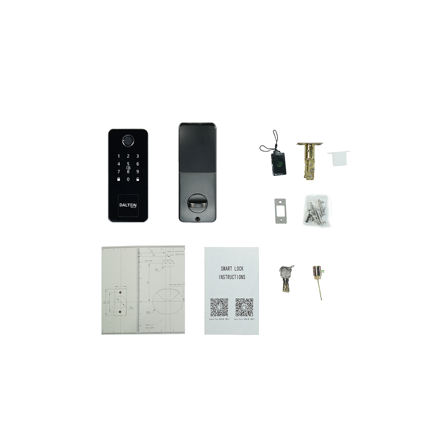 DALTON SMART LOCKS Smart Lock Electronic Lock Fingerprint Bluetooth Deadbolt Nickel