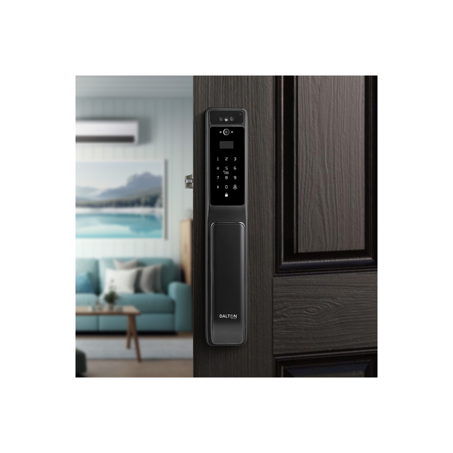 DALTON SMART LOCKS Smart Lock Fingerprint Wi-Fi Deadbolt Camera, 3D Face Rec Black Works with Google & Alexa