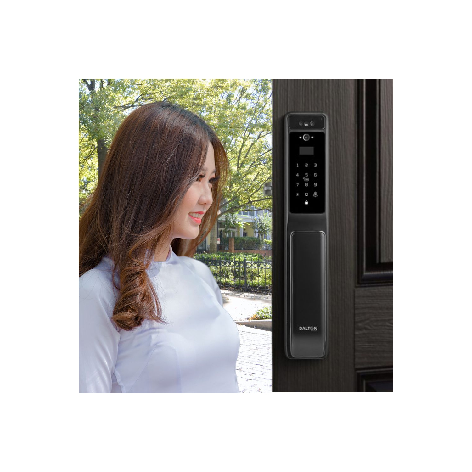 DALTON SMART LOCKS Smart Lock Fingerprint Wi-Fi Deadbolt Camera, 3D Face Rec Black Works with Google & Alexa