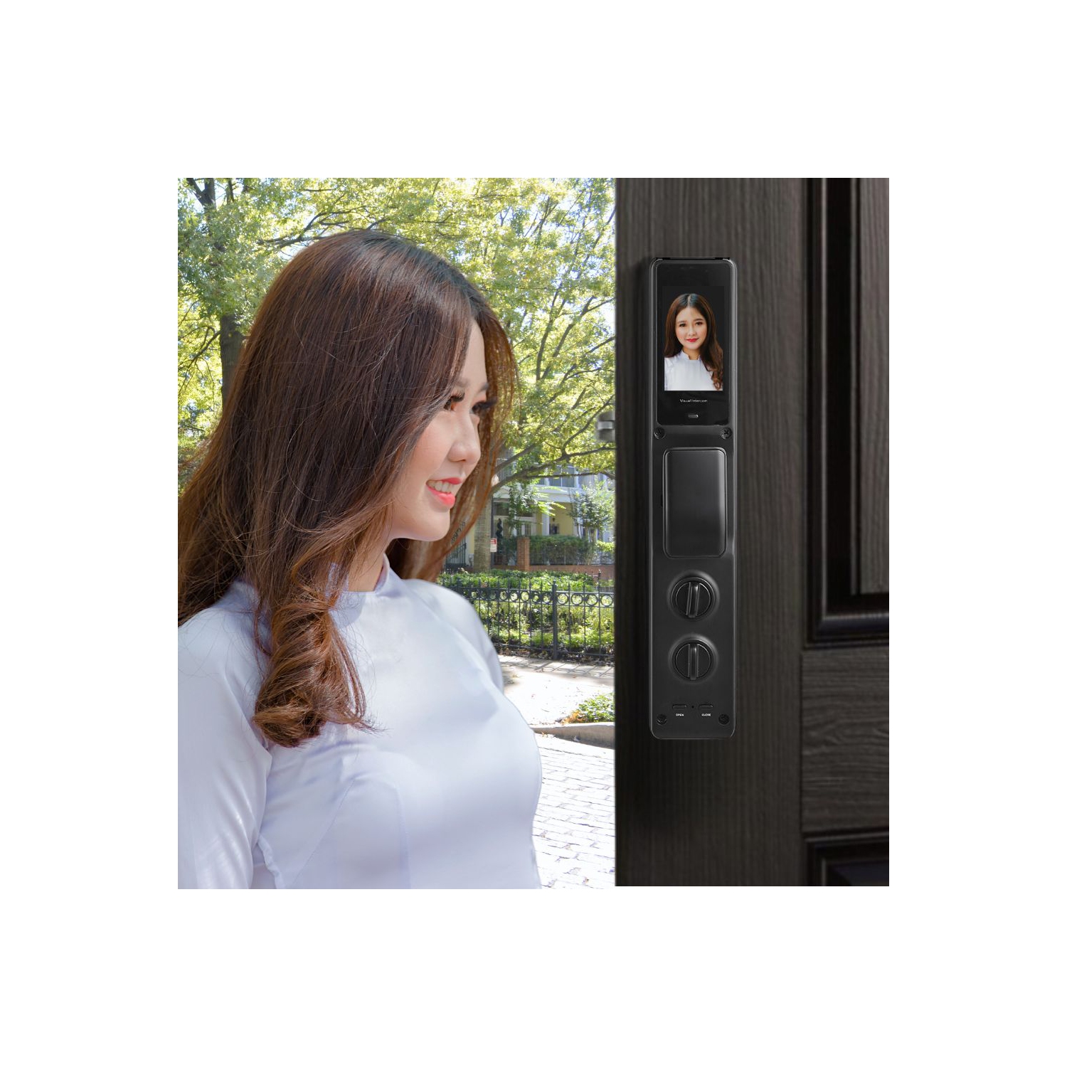 DALTON SMART LOCKS Smart Lock Fingerprint Wi-Fi Deadbolt Camera, 3D Face Rec Black Works with Google & Alexa