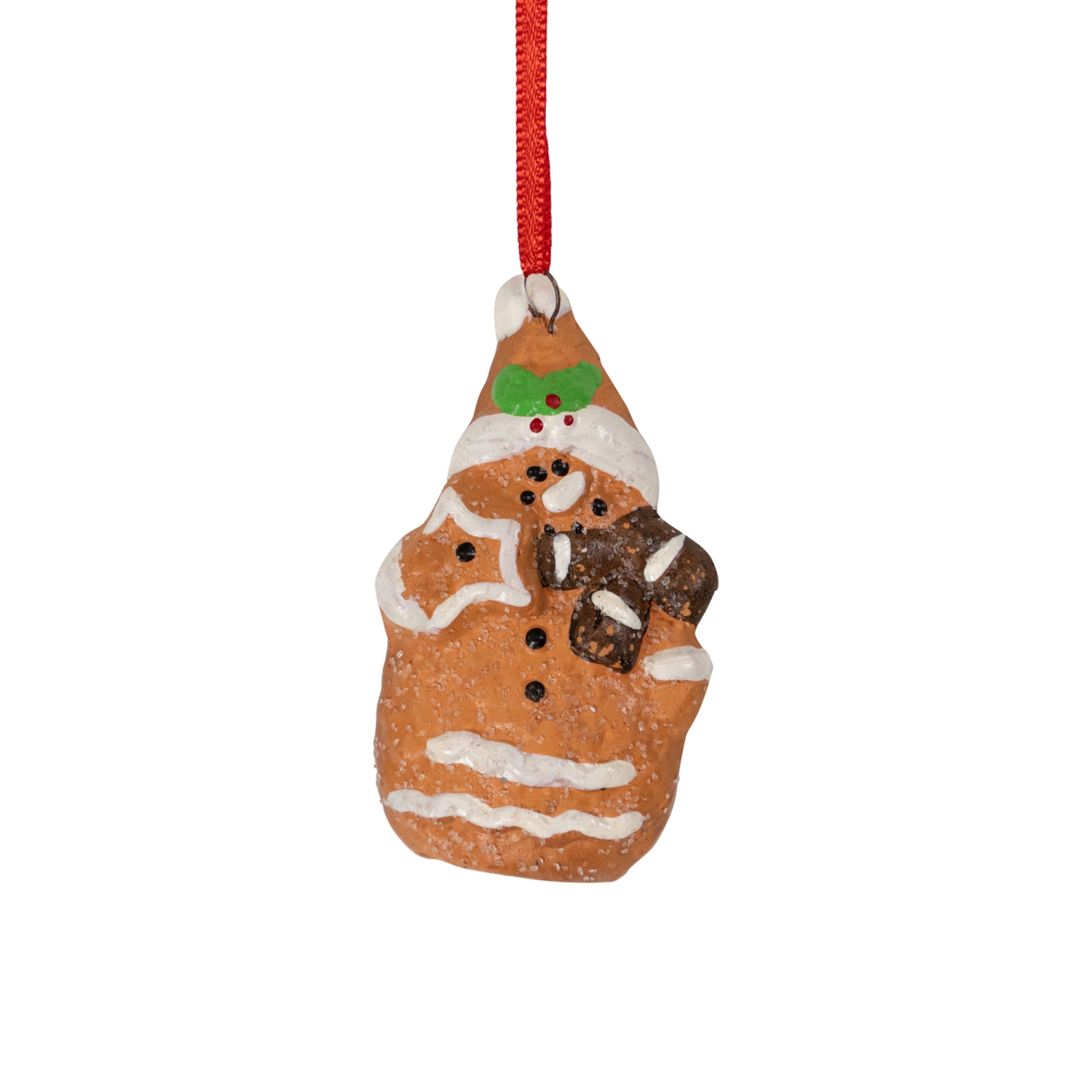 Gingerbread Snowman with Star Christmas Ornament - 2.75"