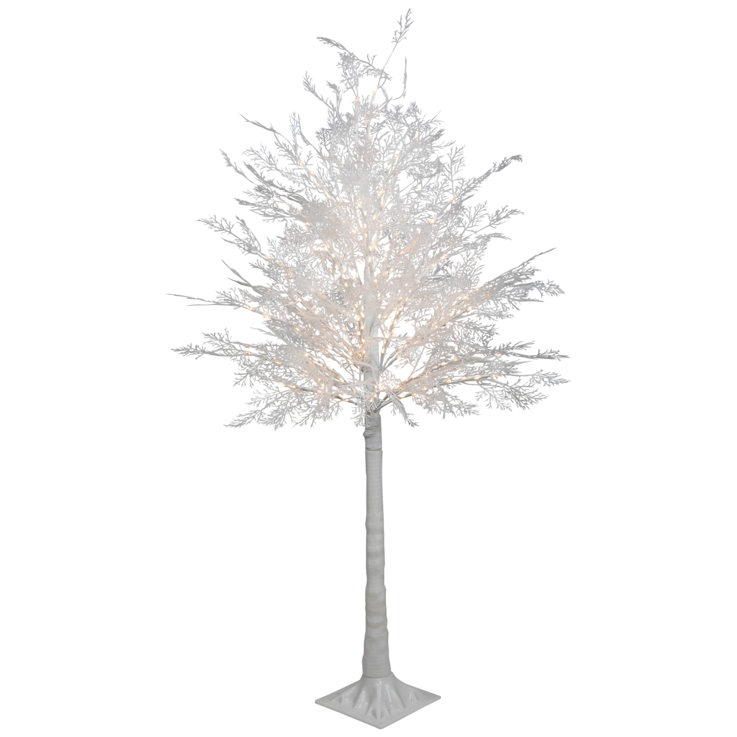 5' LED Lighted White Lace Artificial Christmas Tree - Warm White Lights